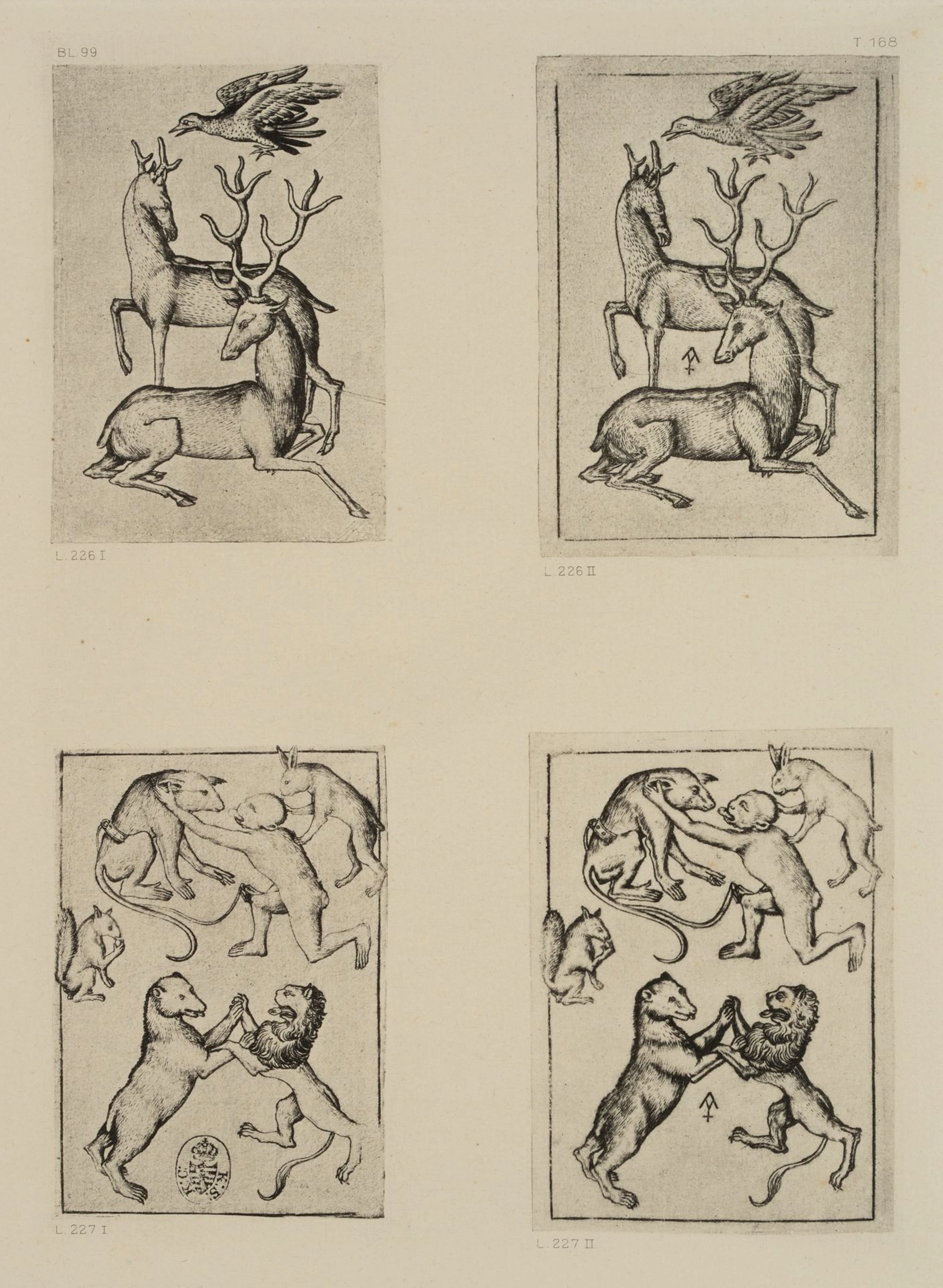 After Monogram MEISTER ES (*1450), Bear with Lions. Imperial print