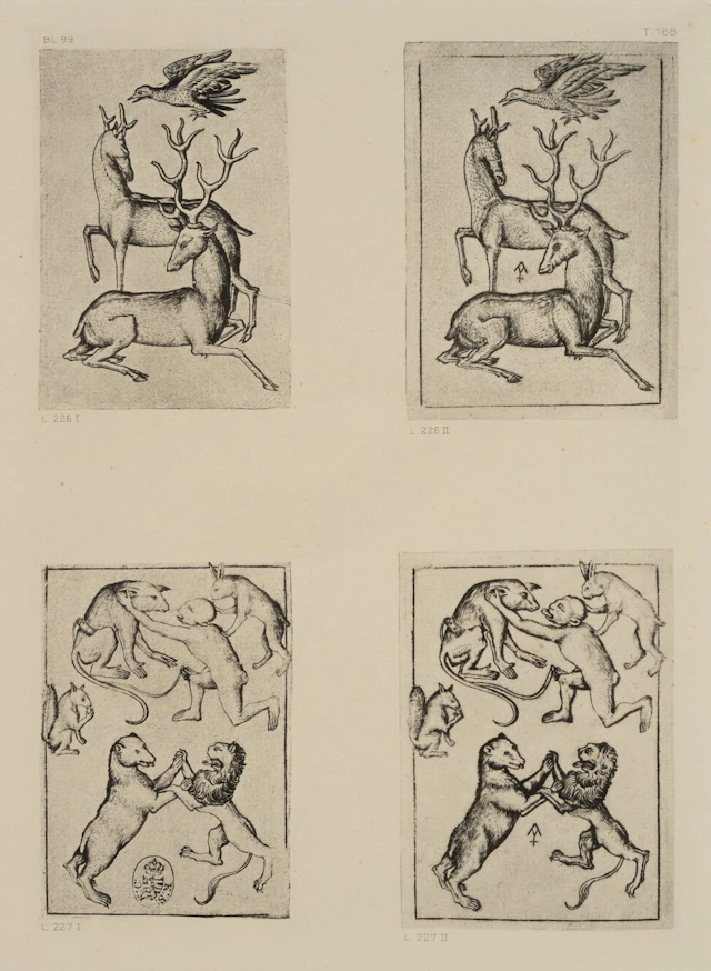 After Monogram MEISTER ES (*1450), Bear with Lions. Imperial print