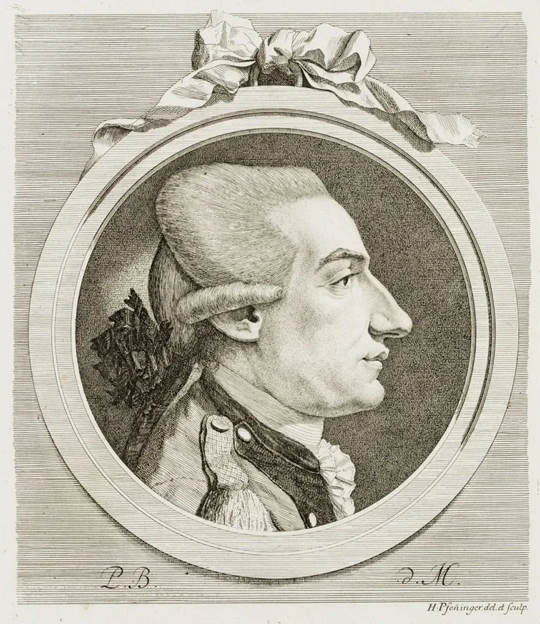 H. PFENNINGER (*1749), Portrait of Peter Balthasar by Muralt, circa