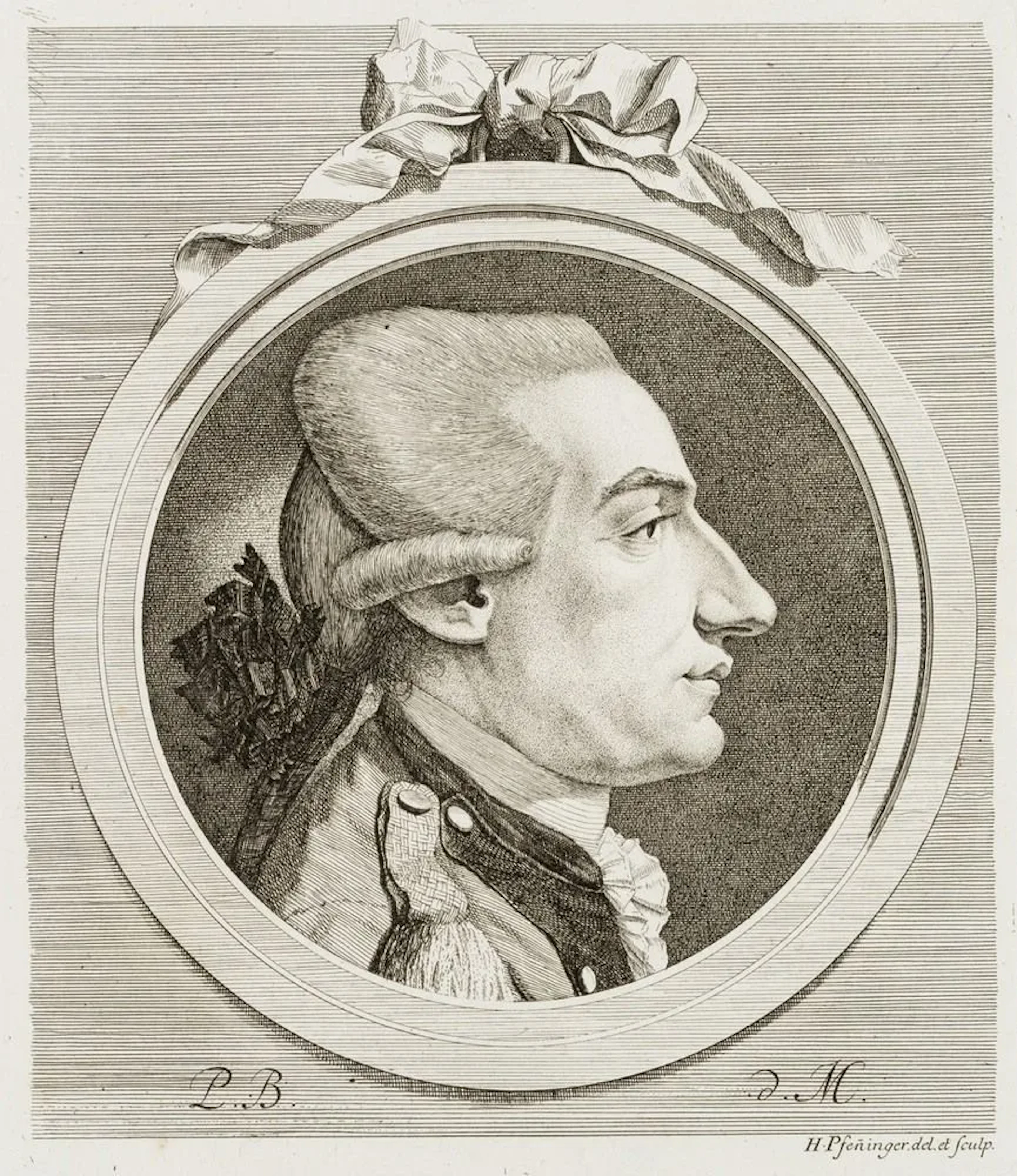 H. PFENNINGER (*1749), Portrait of Peter Balthasar by Muralt, circa