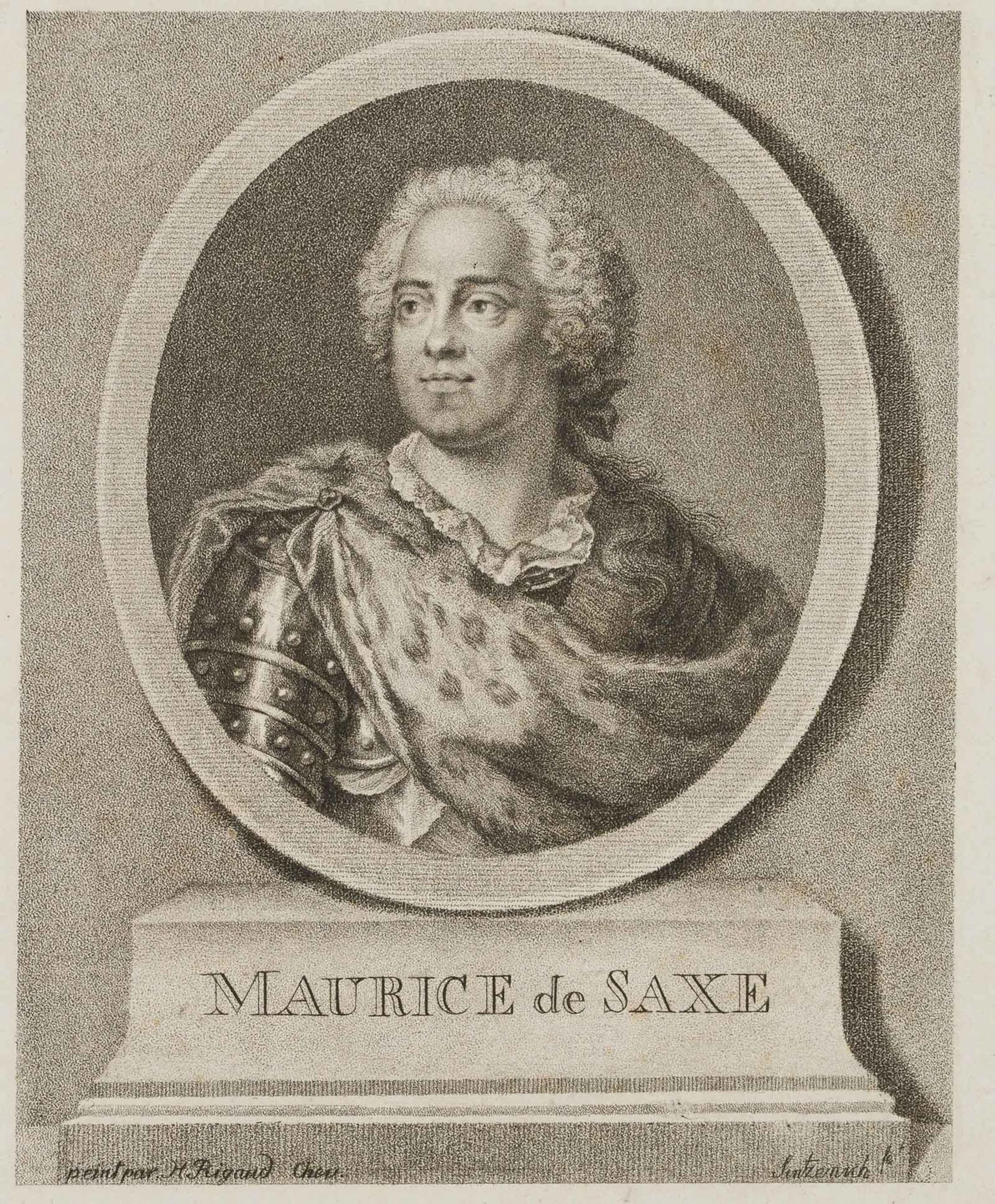 F. SINTZENICH (*1780) after RIGAUD (*1659), Portrait of General Moritz