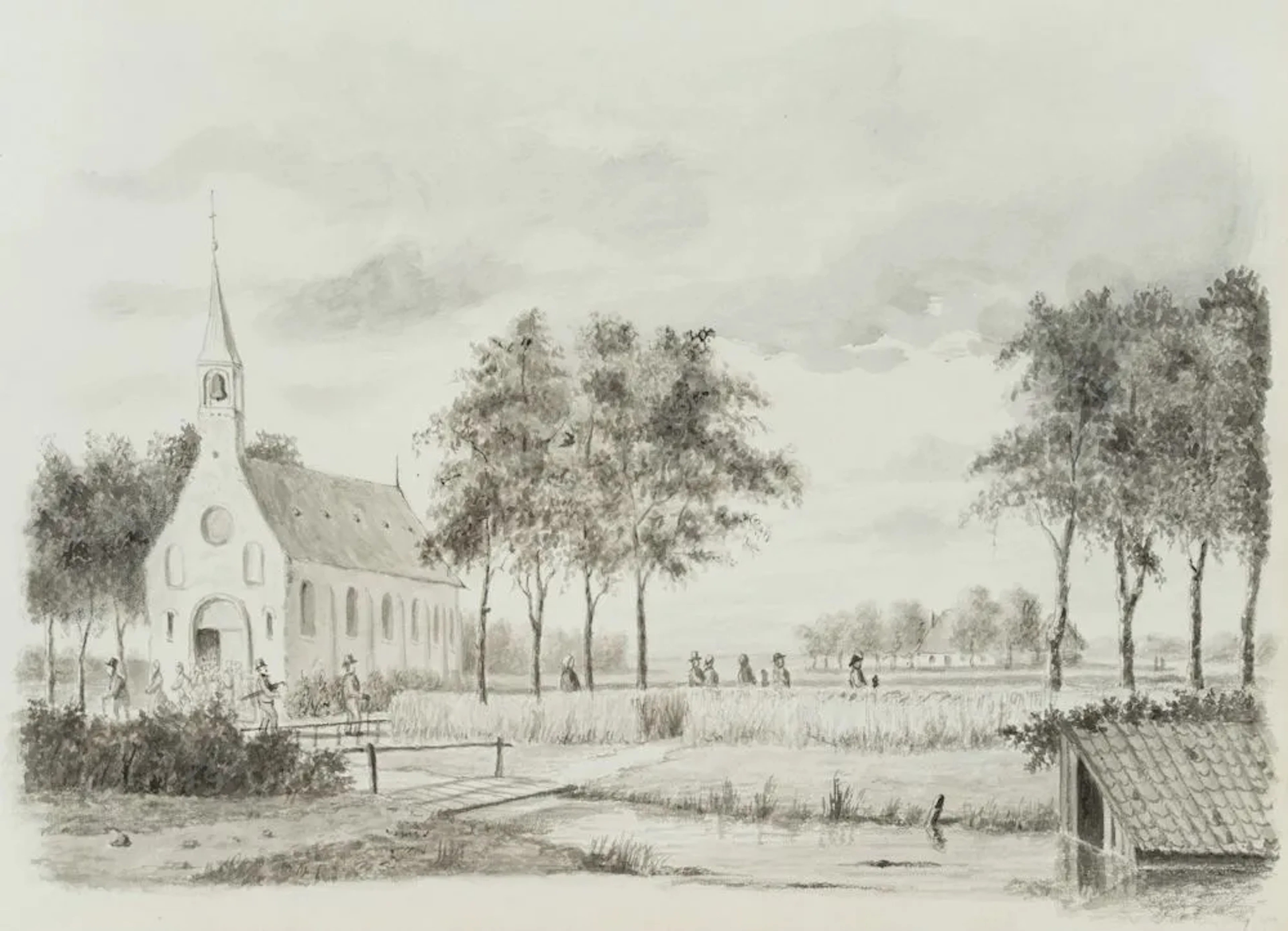 Unknown (19th century), A Walk to Church Through the Marshlands, Brush