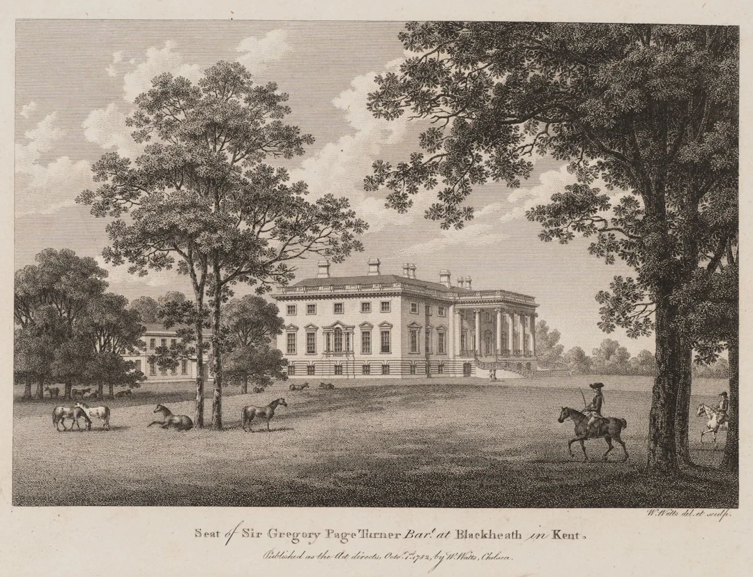 W. WATTS (1752-1851), Country estate near Blackheath in Kent, 1782