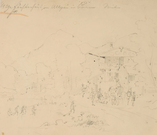 A. DOLL (1826–1887), A Village in the Allgäu. A Quick Sketch of the