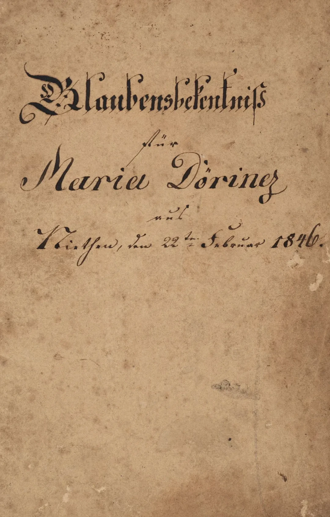 Unknown (19th century), Document on the Faith, 1846, 1846, pen drawing