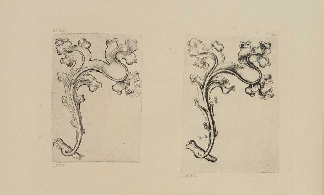 After Monogram MEISTER ES (*1450), acanthus ornamentation. Imperial
