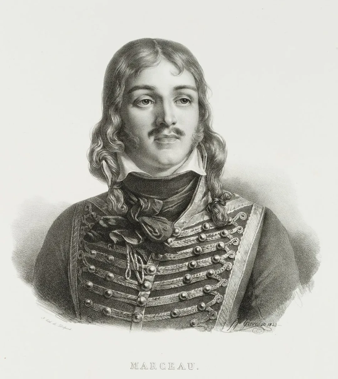 H. GREVEDON (1776-1860), General F. Marceau in uniform, Lithograph