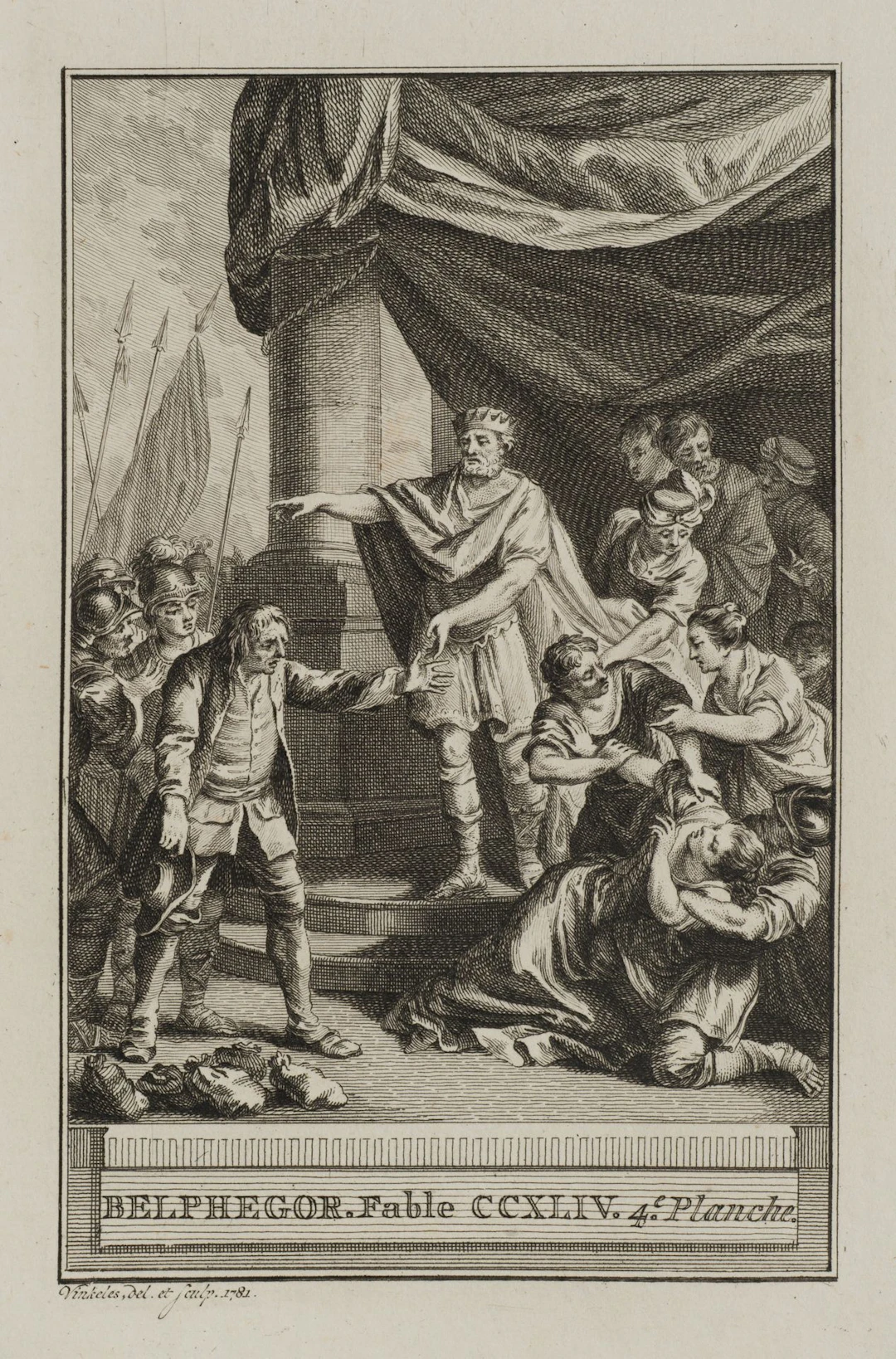 R. VINKELES (1741–1816), Belphegor, Panel 4, 1781, Etching Reinier