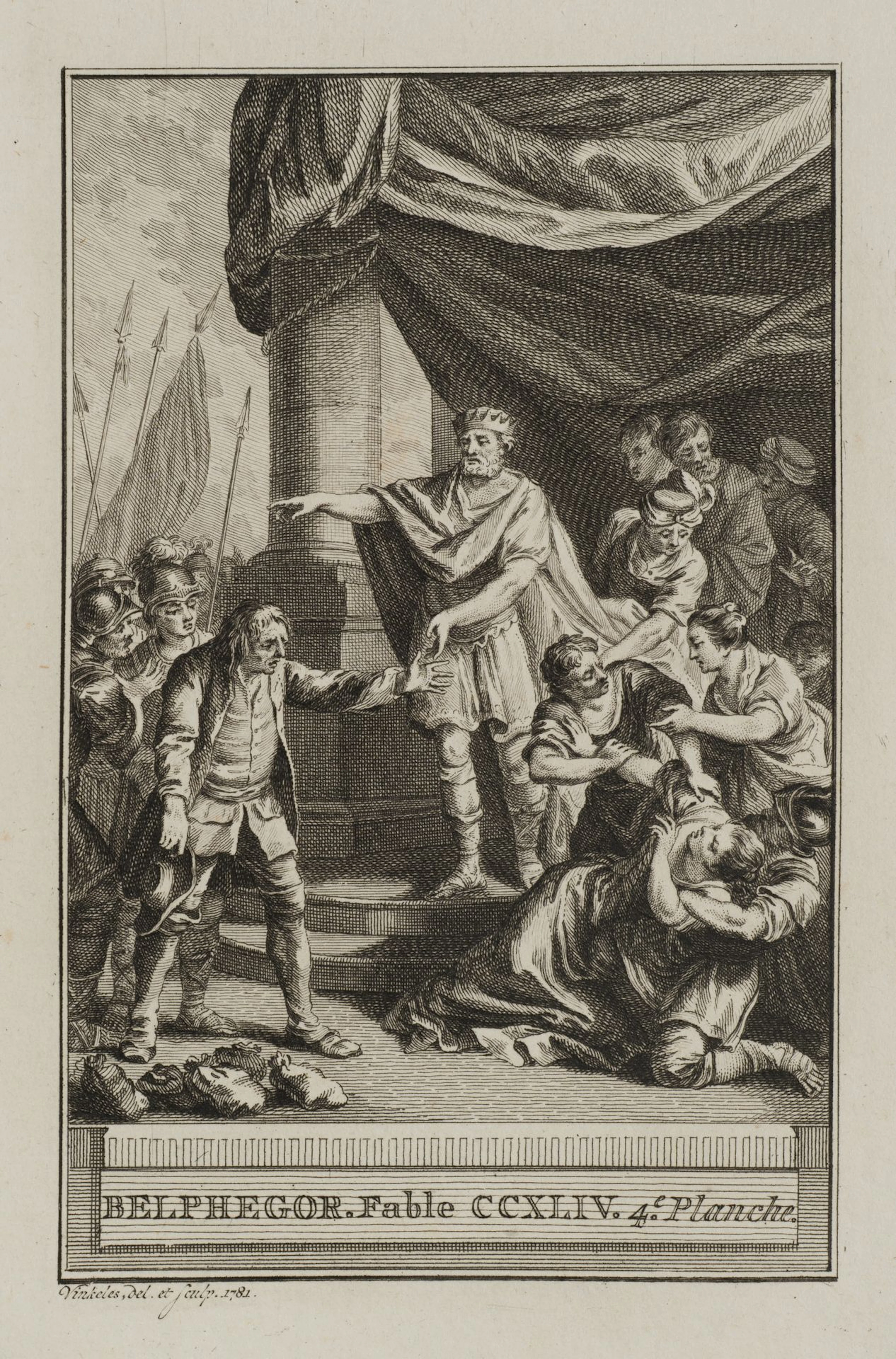 R. VINKELES (1741–1816), Belphegor, Panel 4, 1781, Etching Reinier