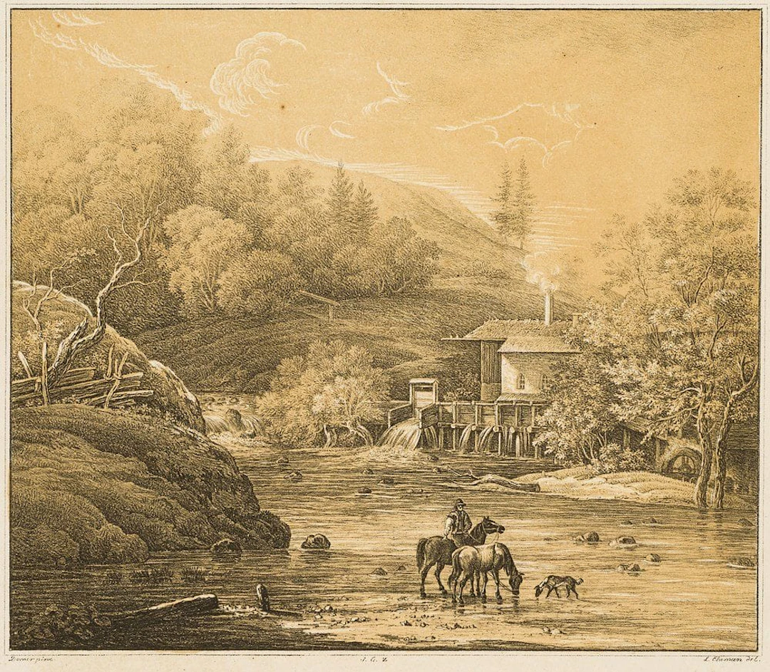 J. DORNER (*1775) after EKEMAN-ALLESSON (*1790), A Break by the River