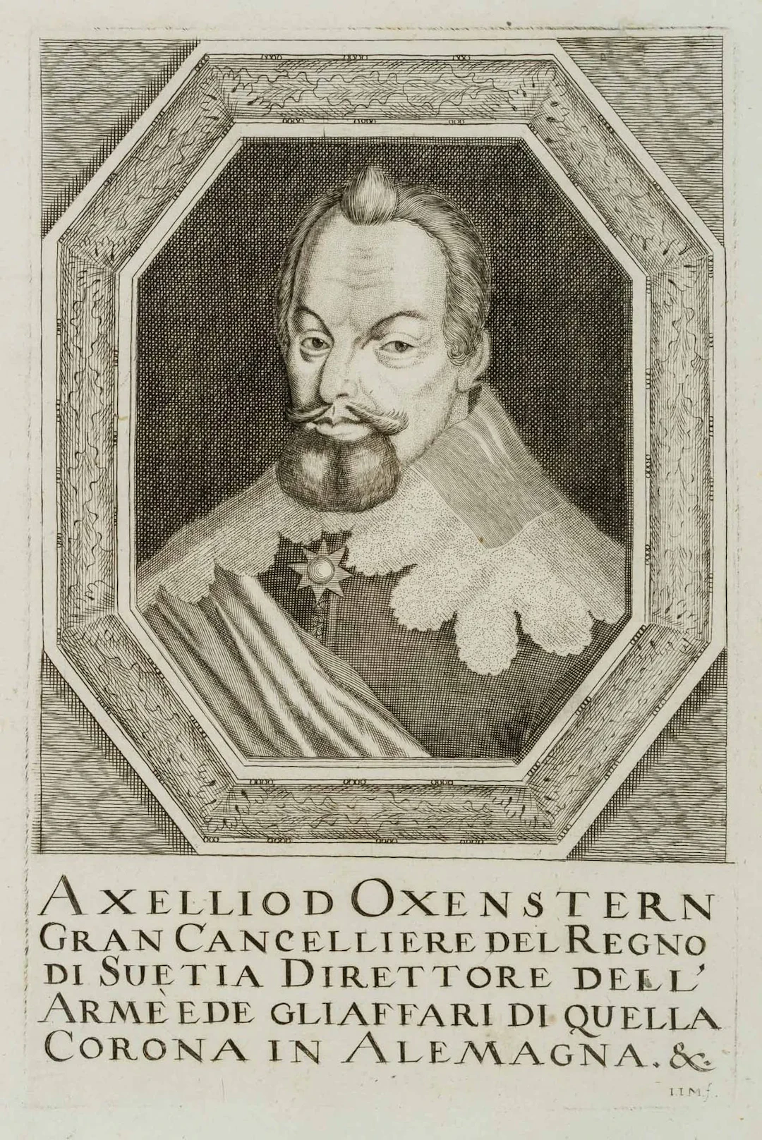 J. METZGER (17th), Portrait of Count Axel Oxenstierna, Copper engraving