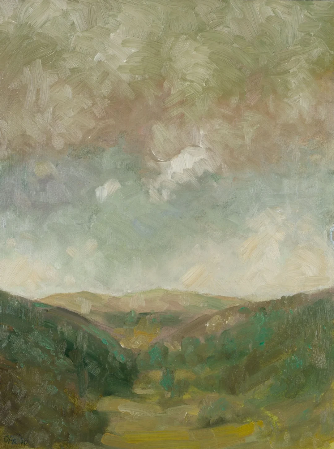 O. FISCHER (1896–1970), The Taunus Landscape, 1970, Oil Otto Robert