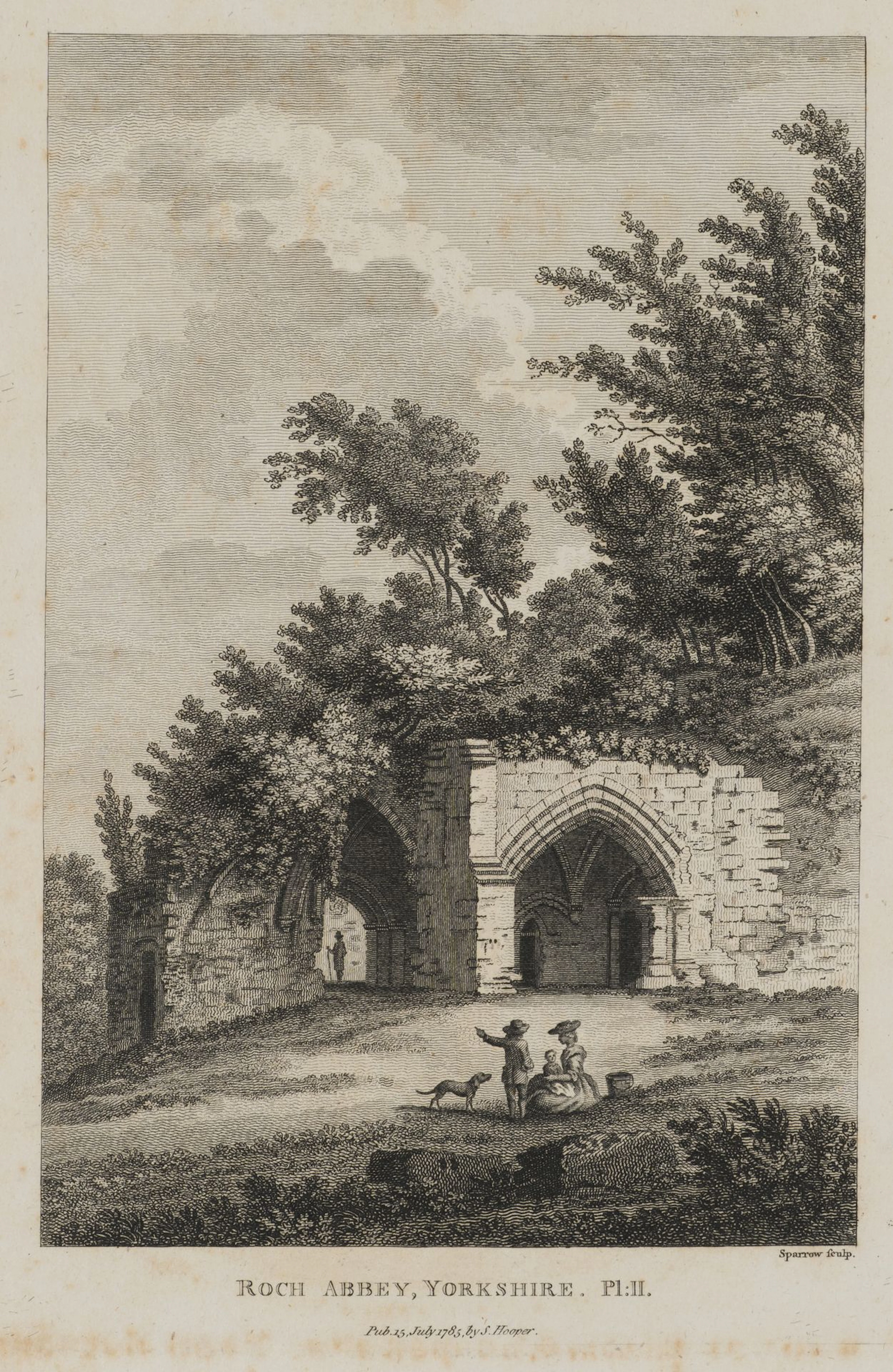 SPARROW (18th), Roch Abbey, Yorkshire, 1785, Etching Sparrow (18th