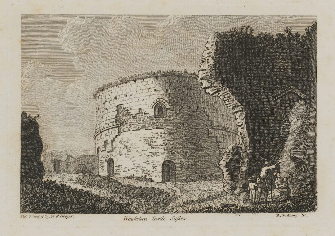 R. GODFREY (*1728), Winchelsea Castle, Sussex, 1785, Etching Richard