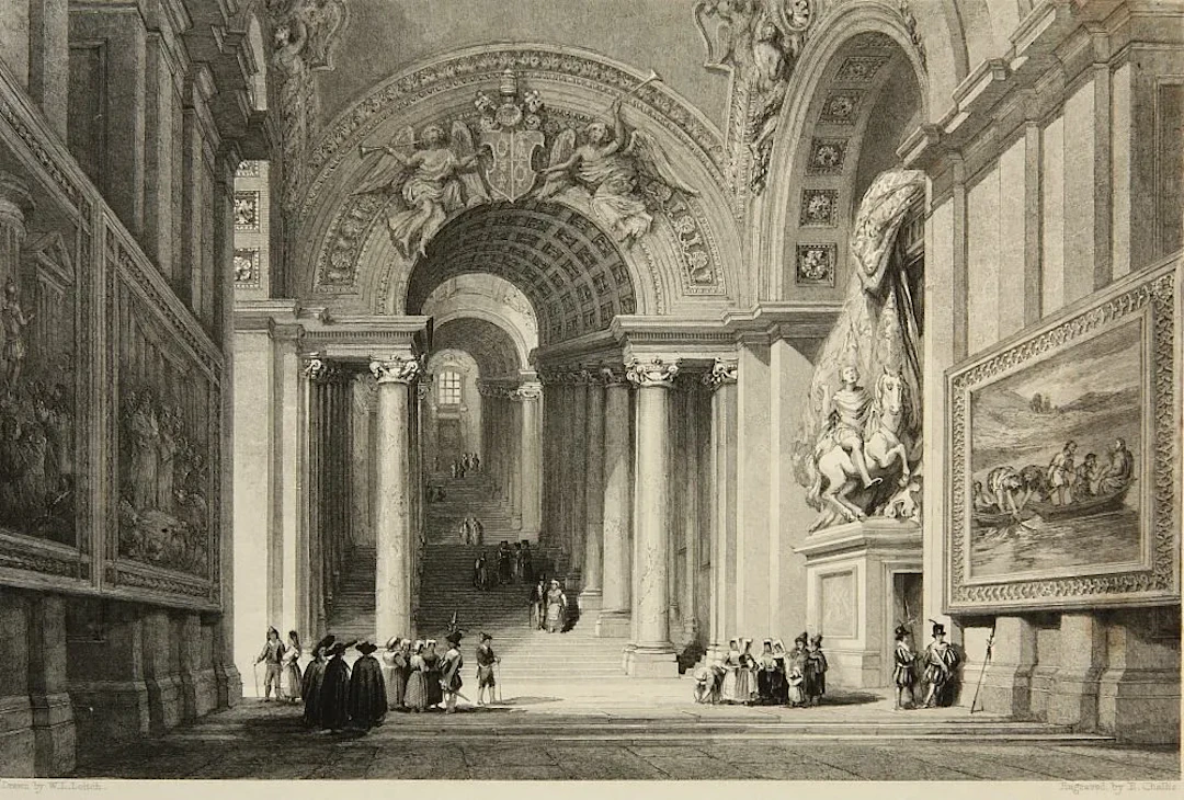E. CHALLIS (19th century) after LEITCH (*1804), Scala Regia in the