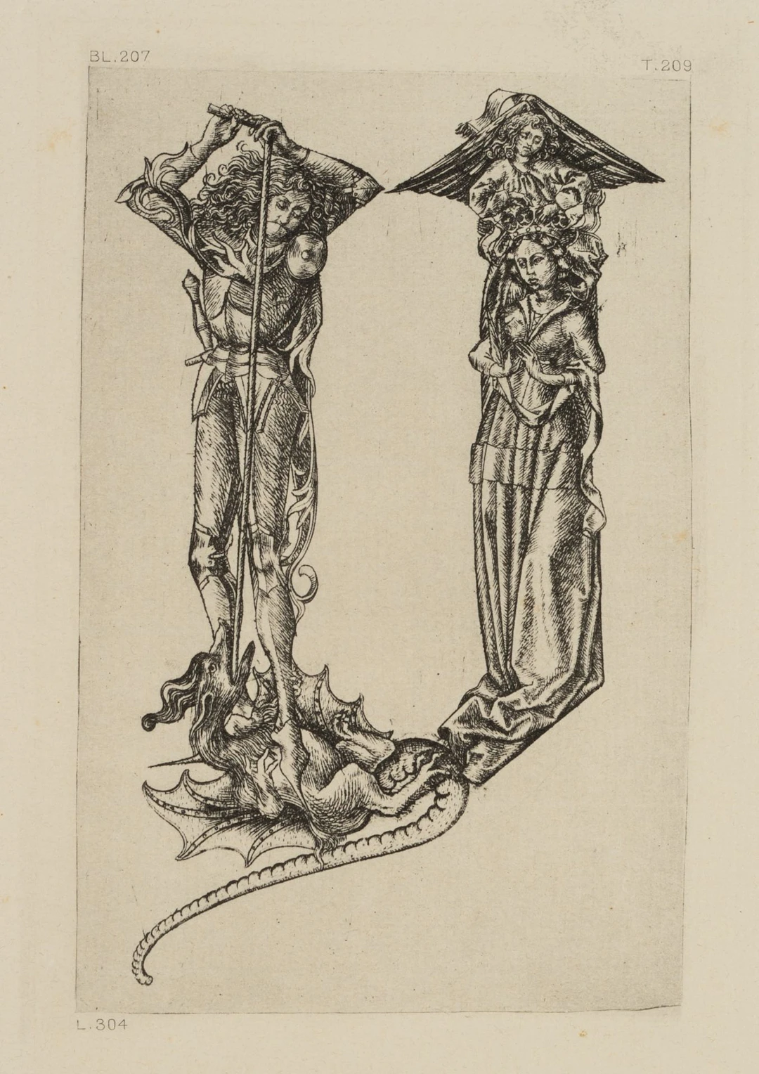 After Monogramist MEISTER ES (*1450), Alphabet of Figures. Letter