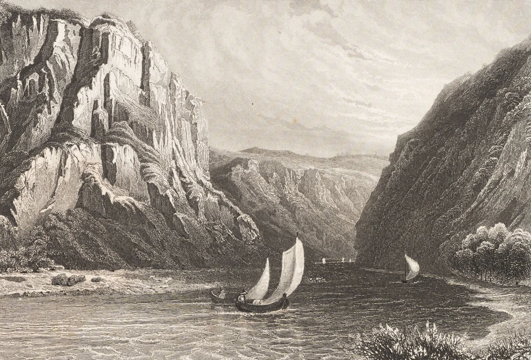 H. WINKLES (*1801) after FROMMEL (*1789), River Landscape with Sailing