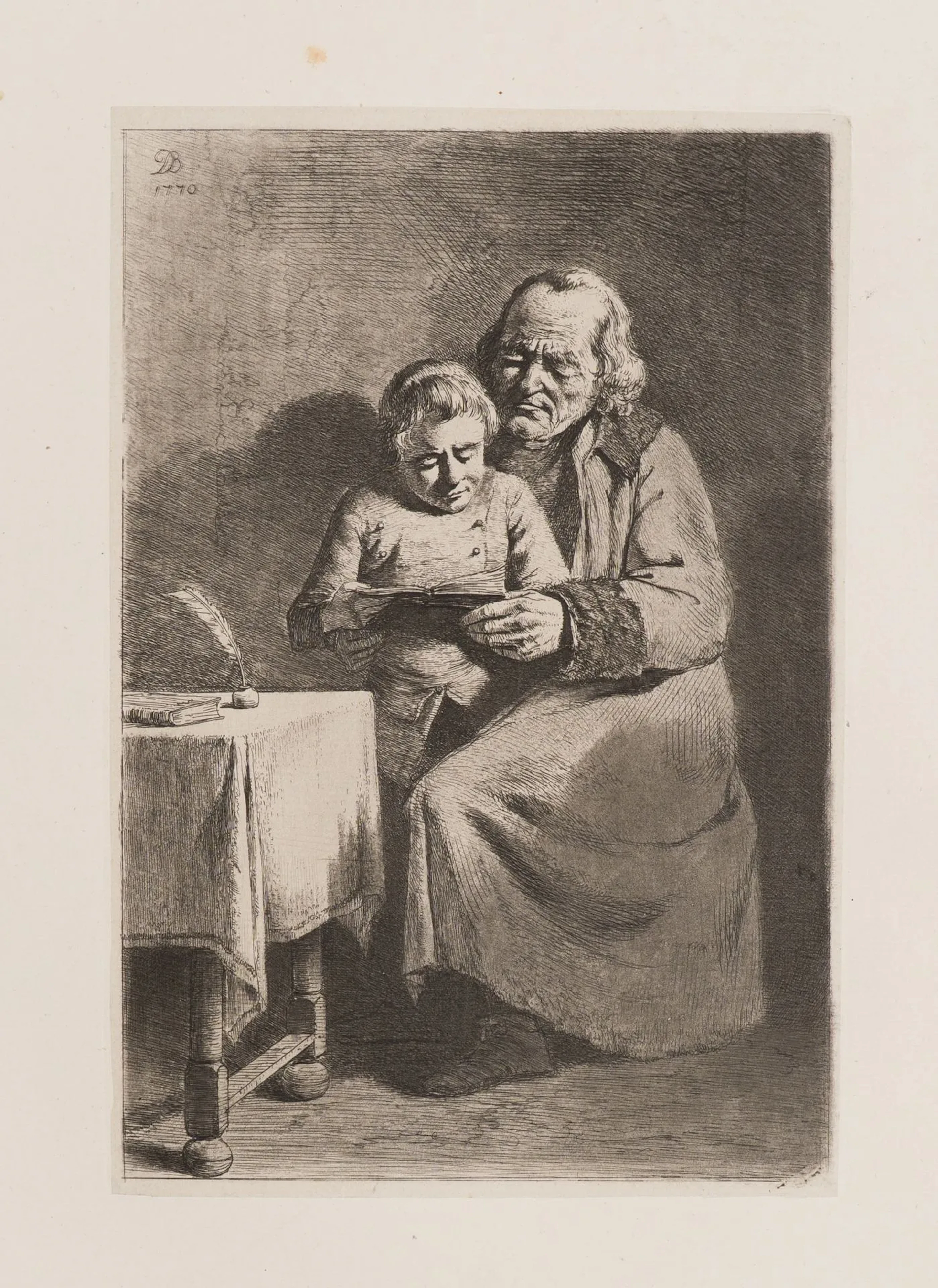 J. BOISSIEU (1736–1810), *Little Schoolmaster*, 1770, etching Jean