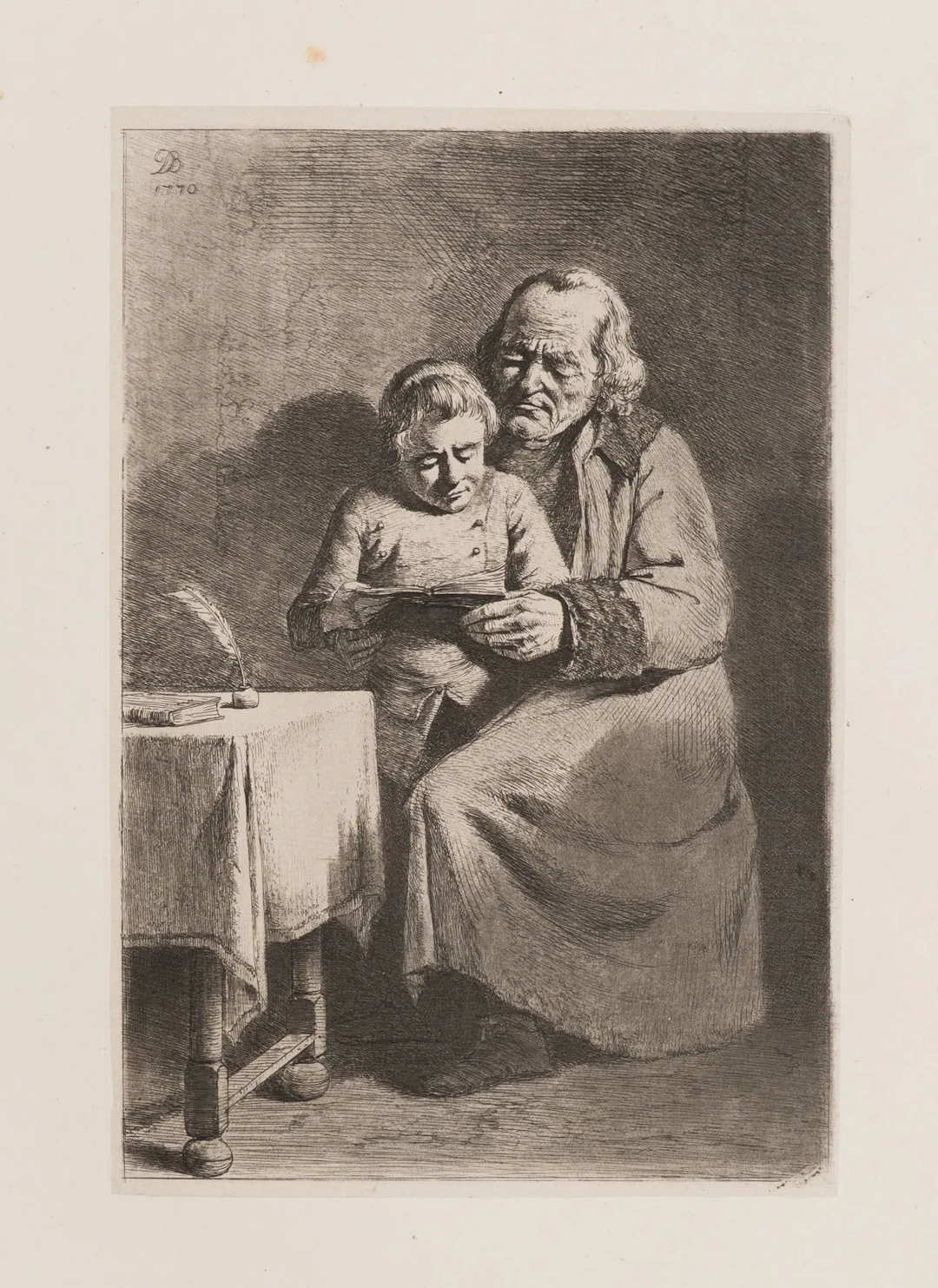 J. BOISSIEU (1736–1810), *Little Schoolmaster*, 1770, etching Jean