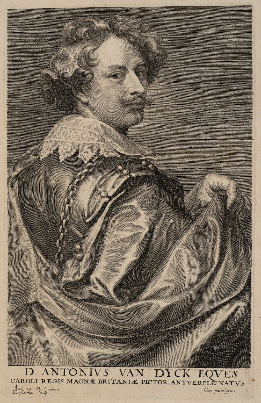 L. VORSTERMAN (*1595) after DYCK (*1599), Van Dyck’s Self-Portrait