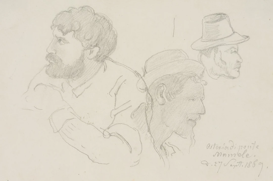A. VENUS (1842–1871), Italian Portrait Studies, 1869, Pencil Albert