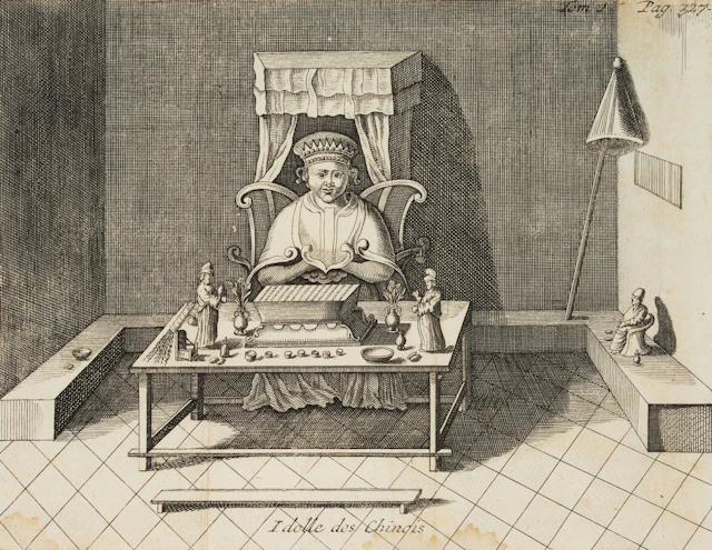 Unknown (18th), Chinese idols, around 1750, Copper engraving Unknown