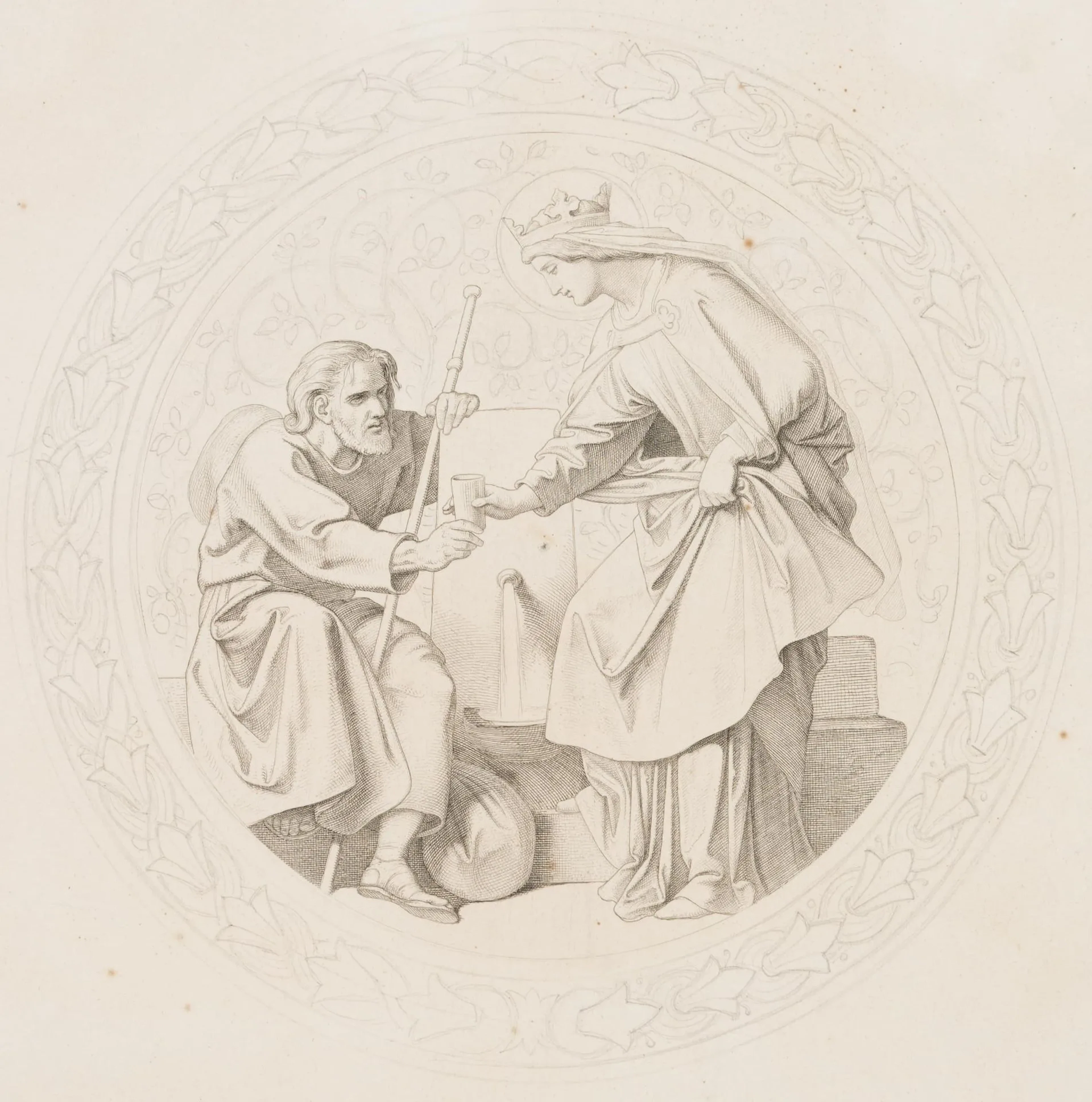 J. THAETER (*1804) after SCHWIND (*1804), Food for the Hungry, circa