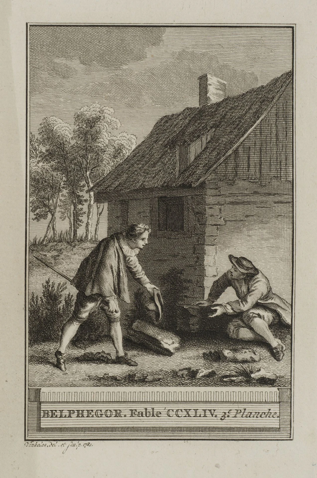 R. VINKELES (1741–1816), Belphegor in Front of the Farmhouse, 1781