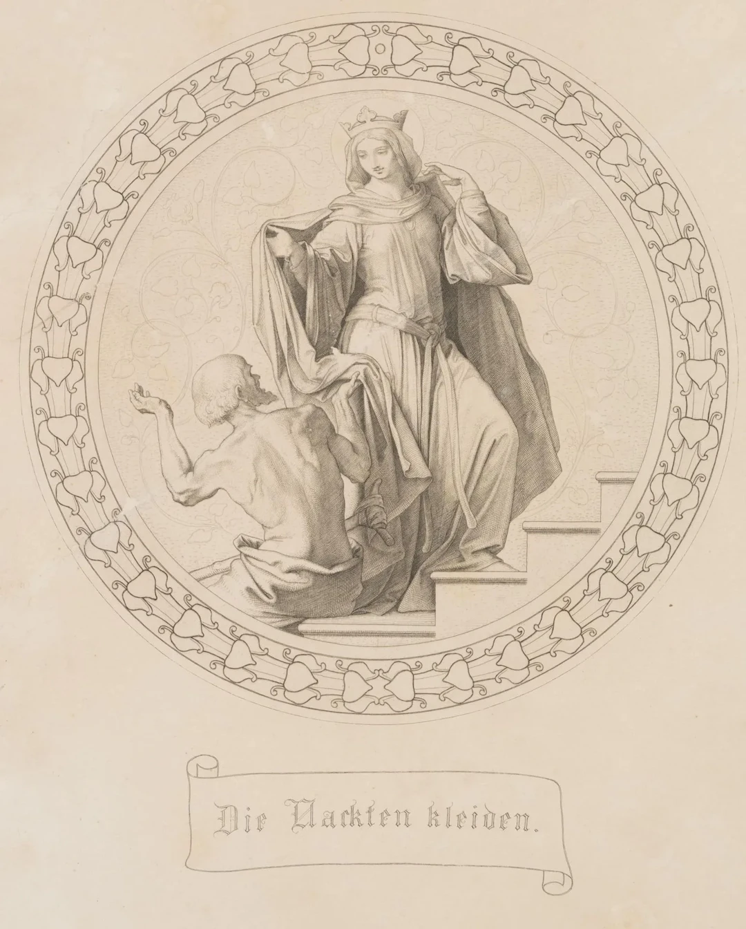 J. THAETER (*1804) after SCHWIND (*1804), Clothing the Naked, ca.