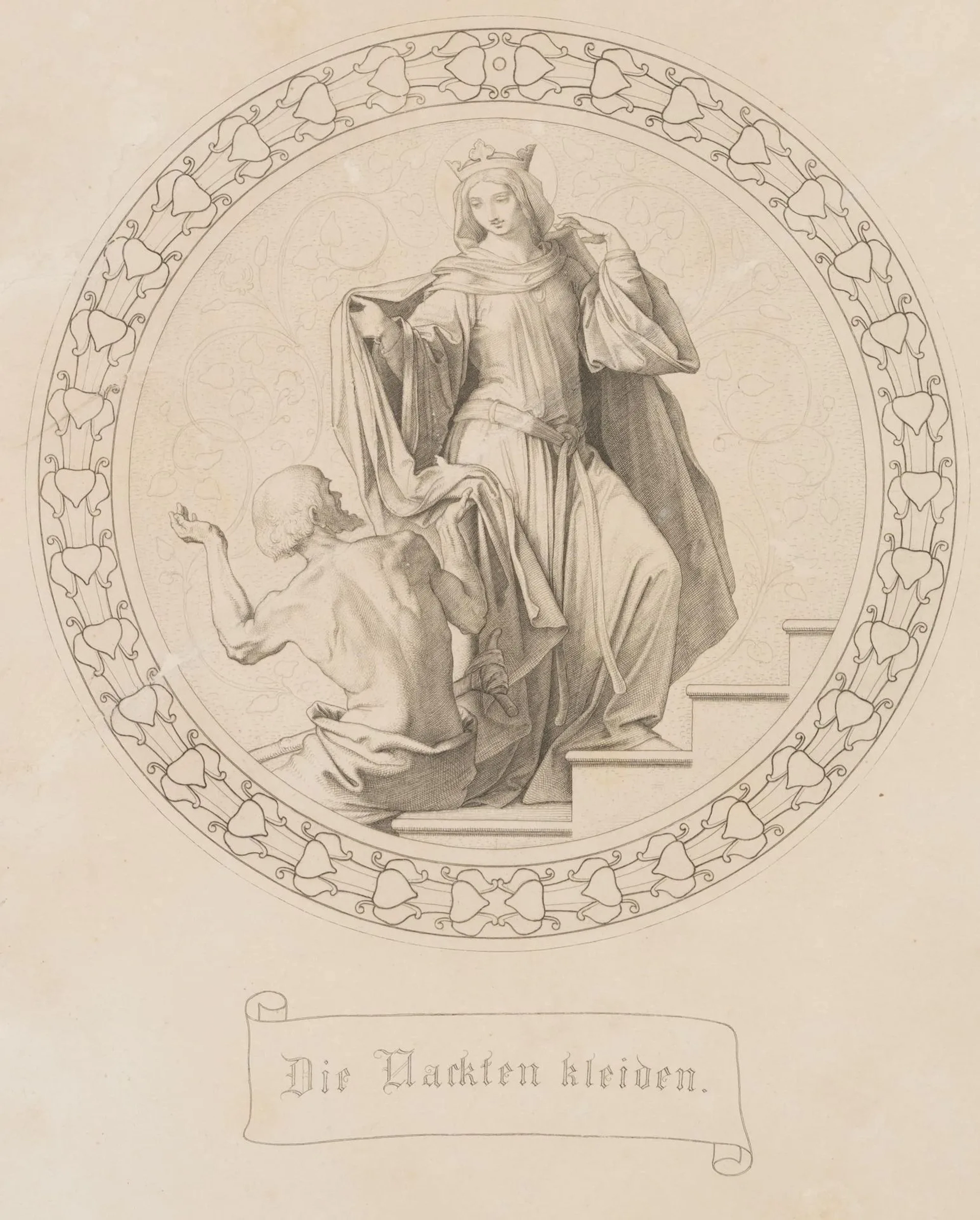 J. THAETER (*1804) after SCHWIND (*1804), Clothing the Naked, ca.