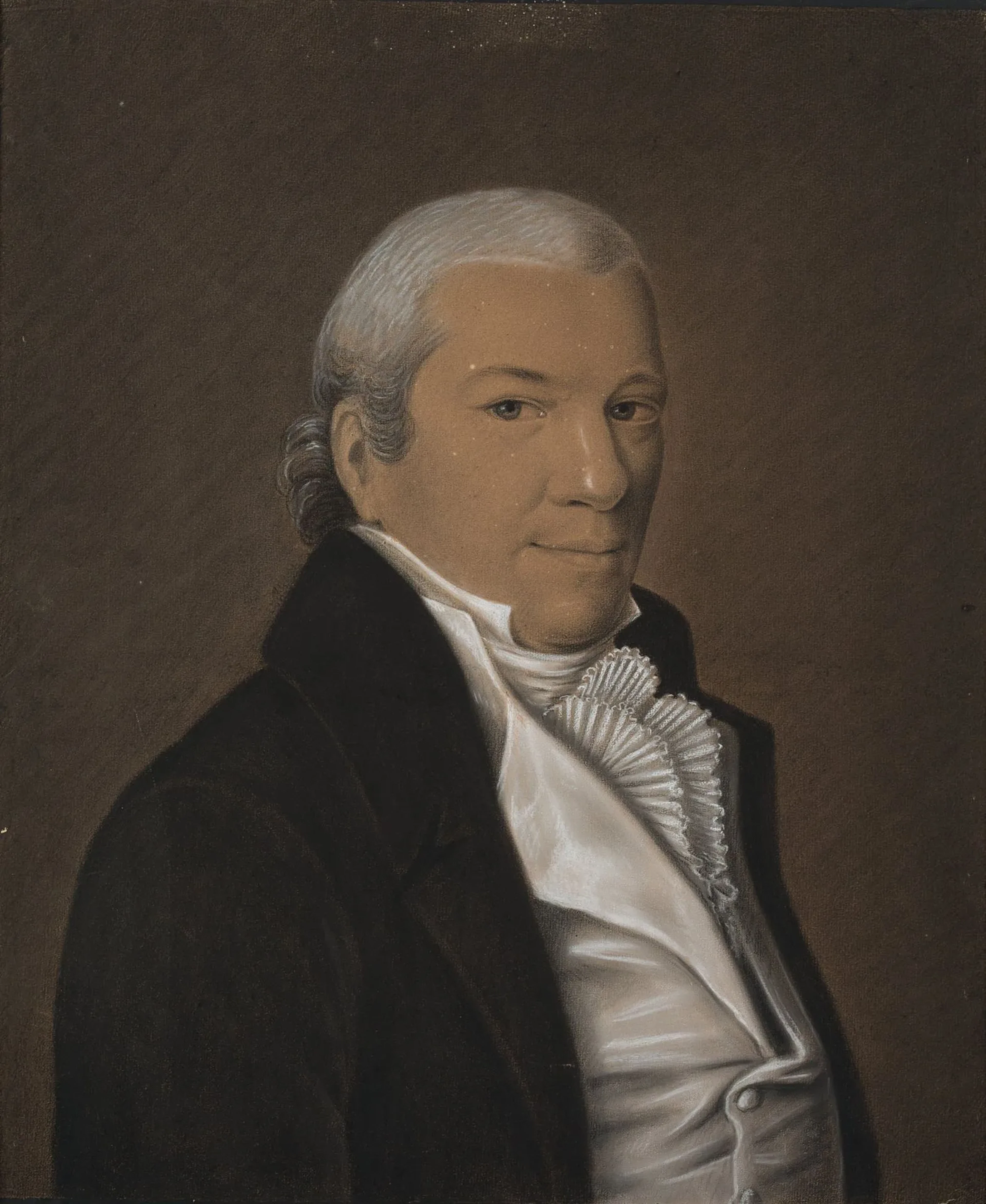 Unknown (19th century), Portrait of a gentleman wearing a lace collar
