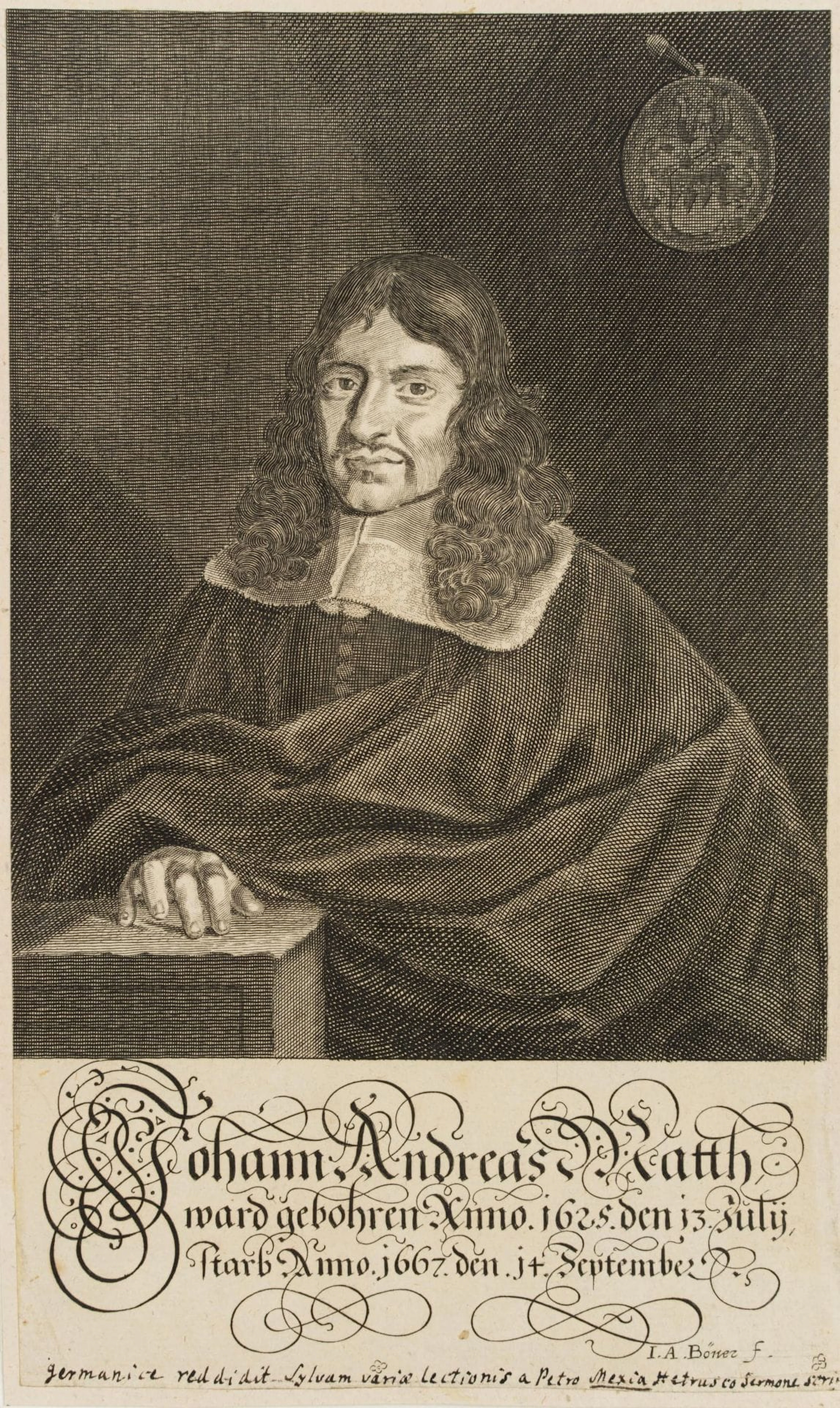 J. BOENER (1647–1720), Portrait of Joh. Andreas Matth, copper engraving