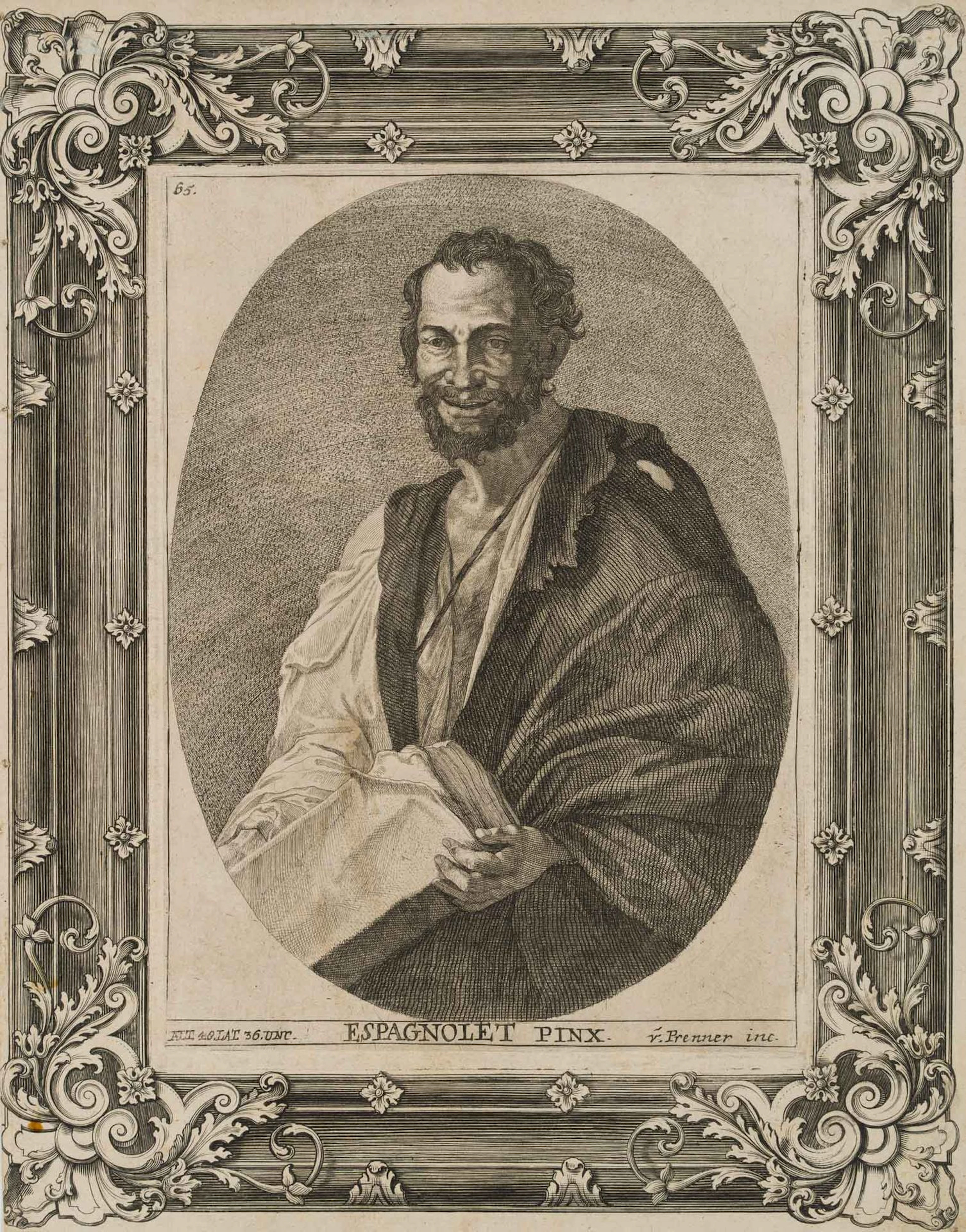 A. PRENNER (*1683) after ESPAGNOLET (*1588), Portrait of a Philosopher
