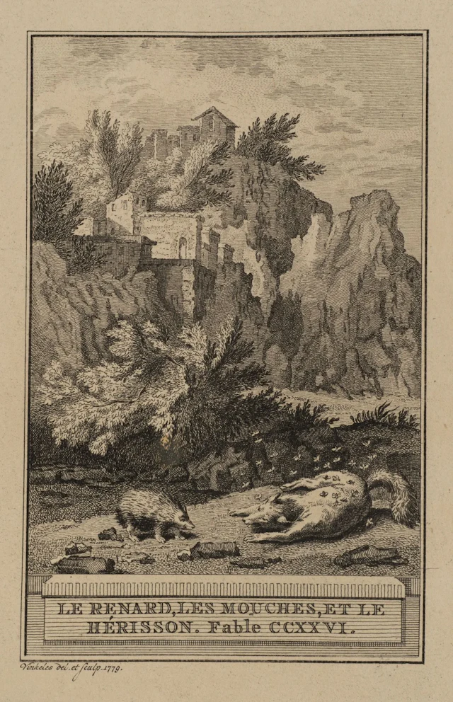 R. VINKELES (1741–1816), Fox, Flies, and Hedgehogs, 1779, Etching
