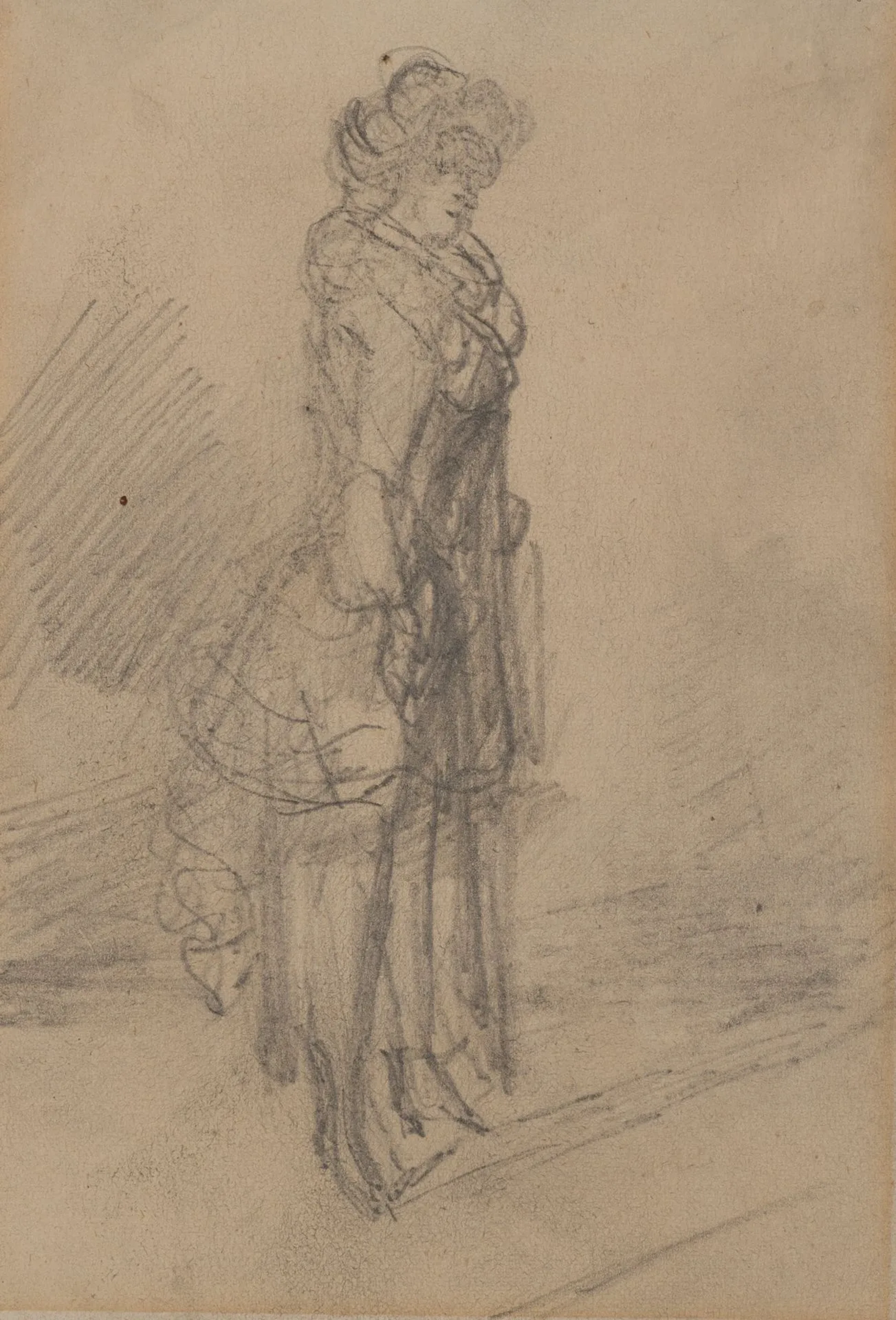 C. GUYS (1802–1892), attributed, Sketch of a woman wearing a hat
