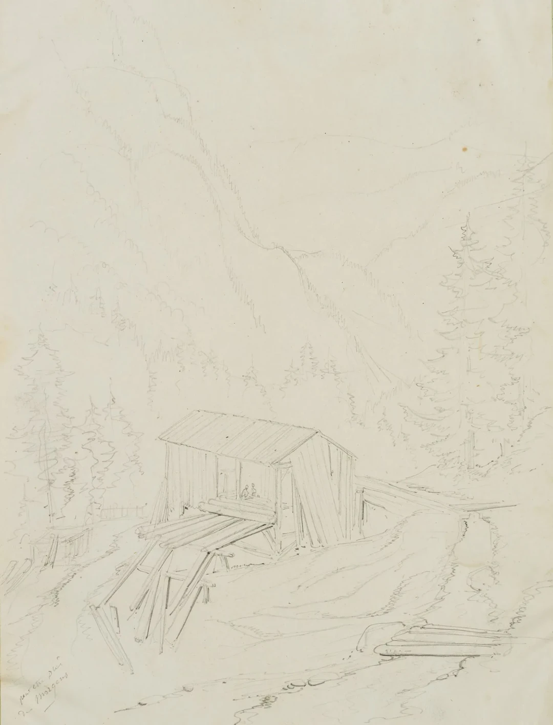 E. BRETENIÈRES (*1804), Cottage in the Morges River Valley, Switzerland