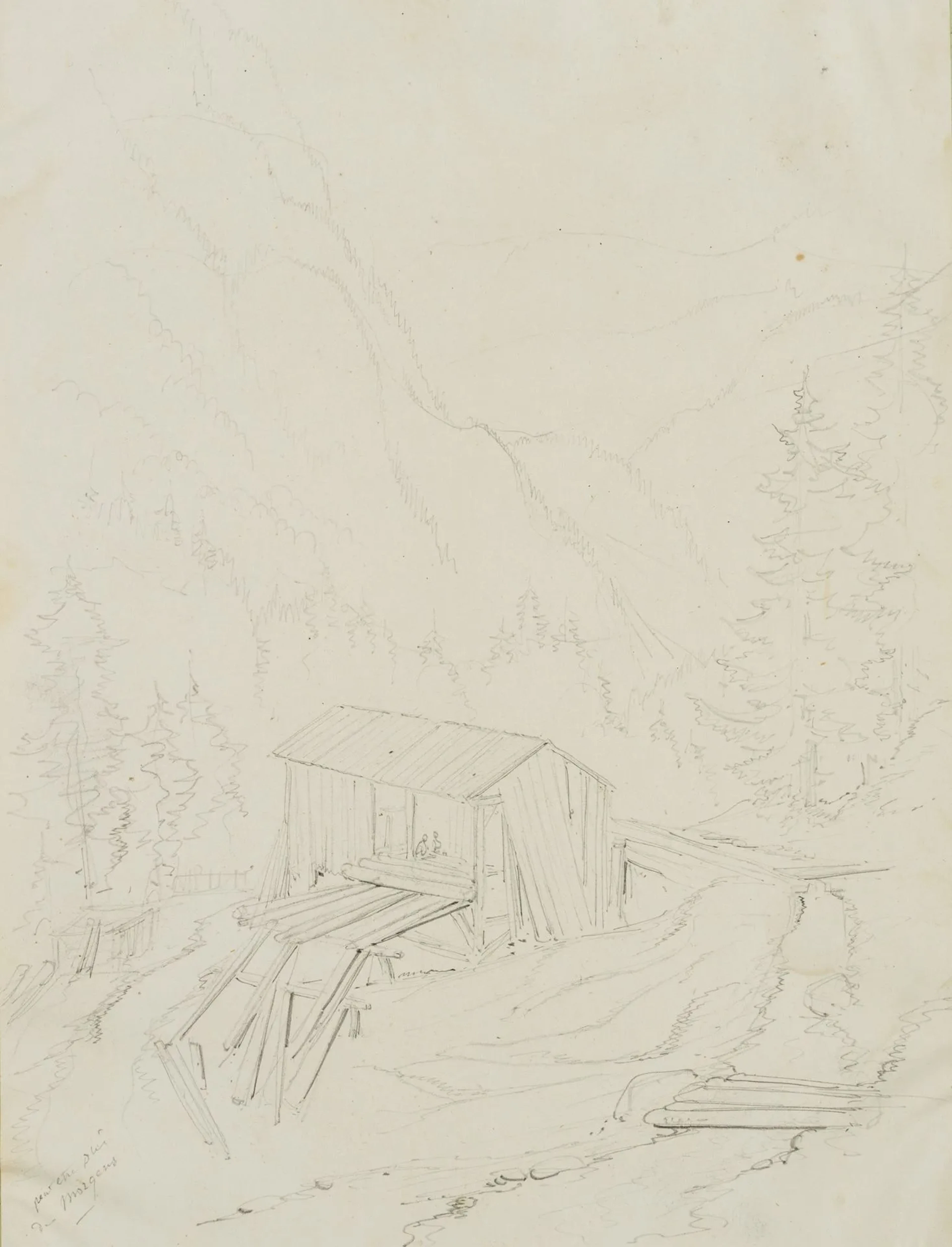 E. BRETENIÈRES (*1804), Cottage in the Morges River Valley, Switzerland