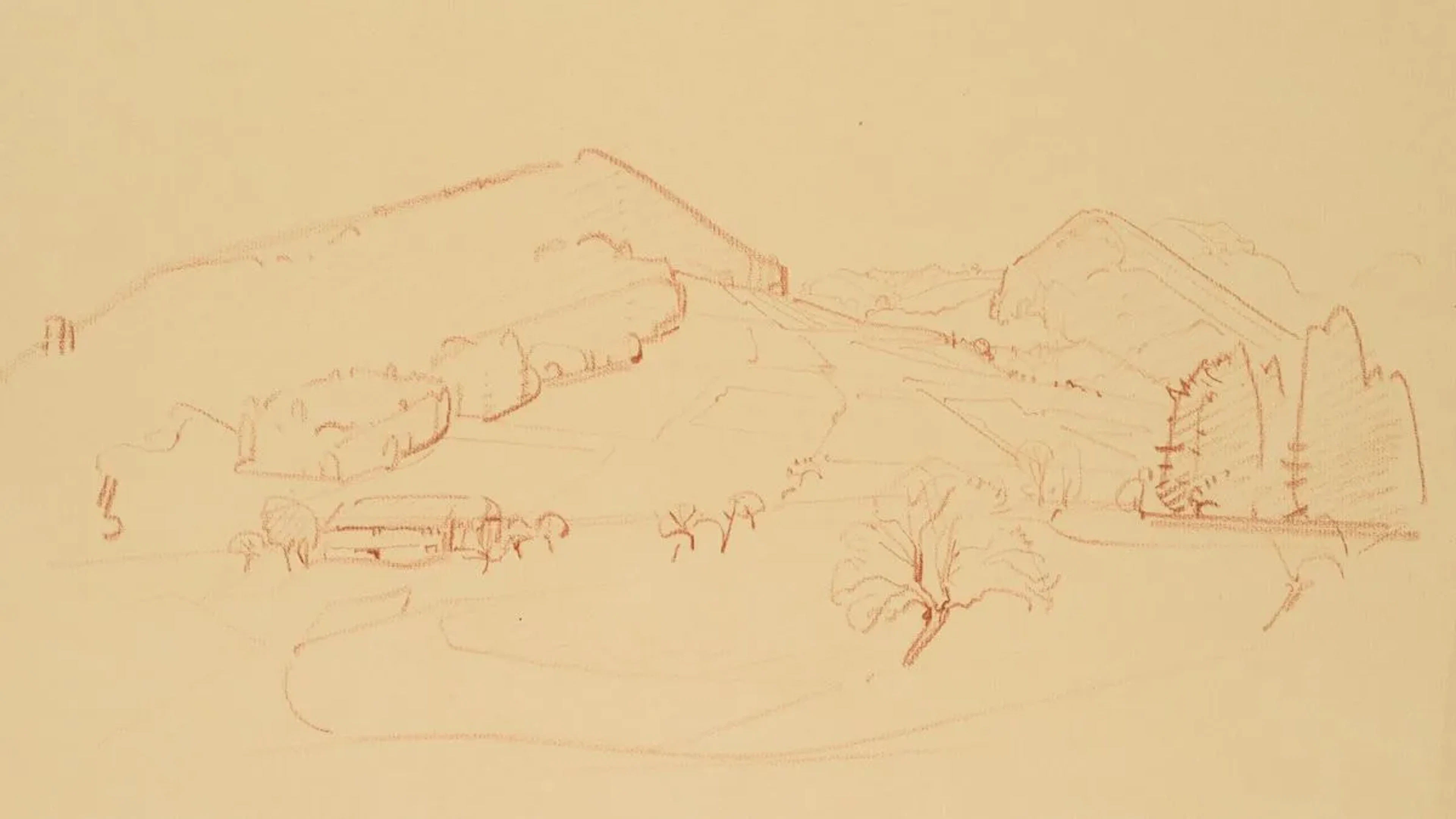 H. WAGNER (1885-1949), A farmstead in a landscape, Chalk Hans Wagner