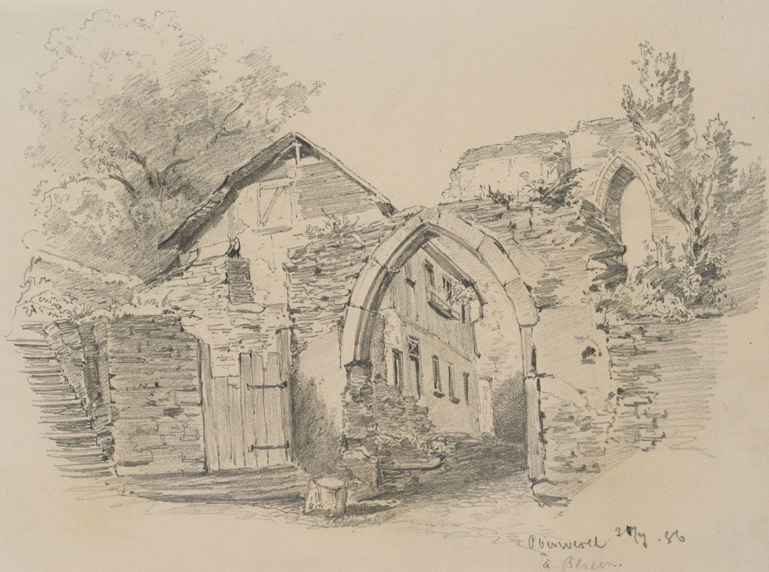 Unknown (19th), Oberwesel on the Rhine, 1886, Pencil Unknown (19th