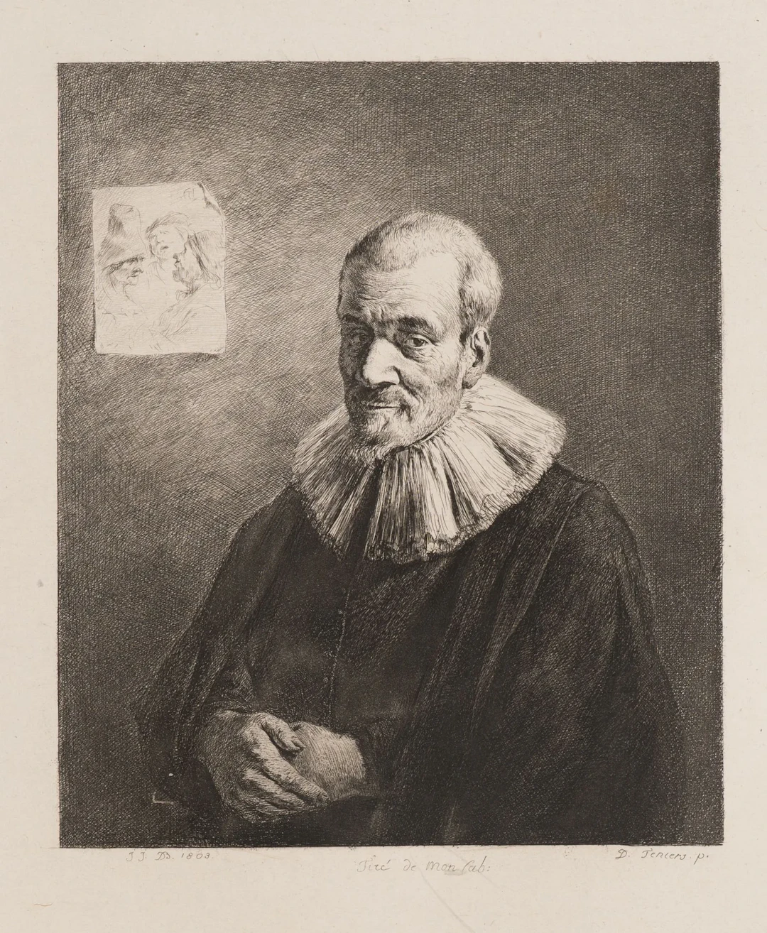 J. BOISSIEU (*1736) after TENIERS (*1610), An Elderly Man Wearing