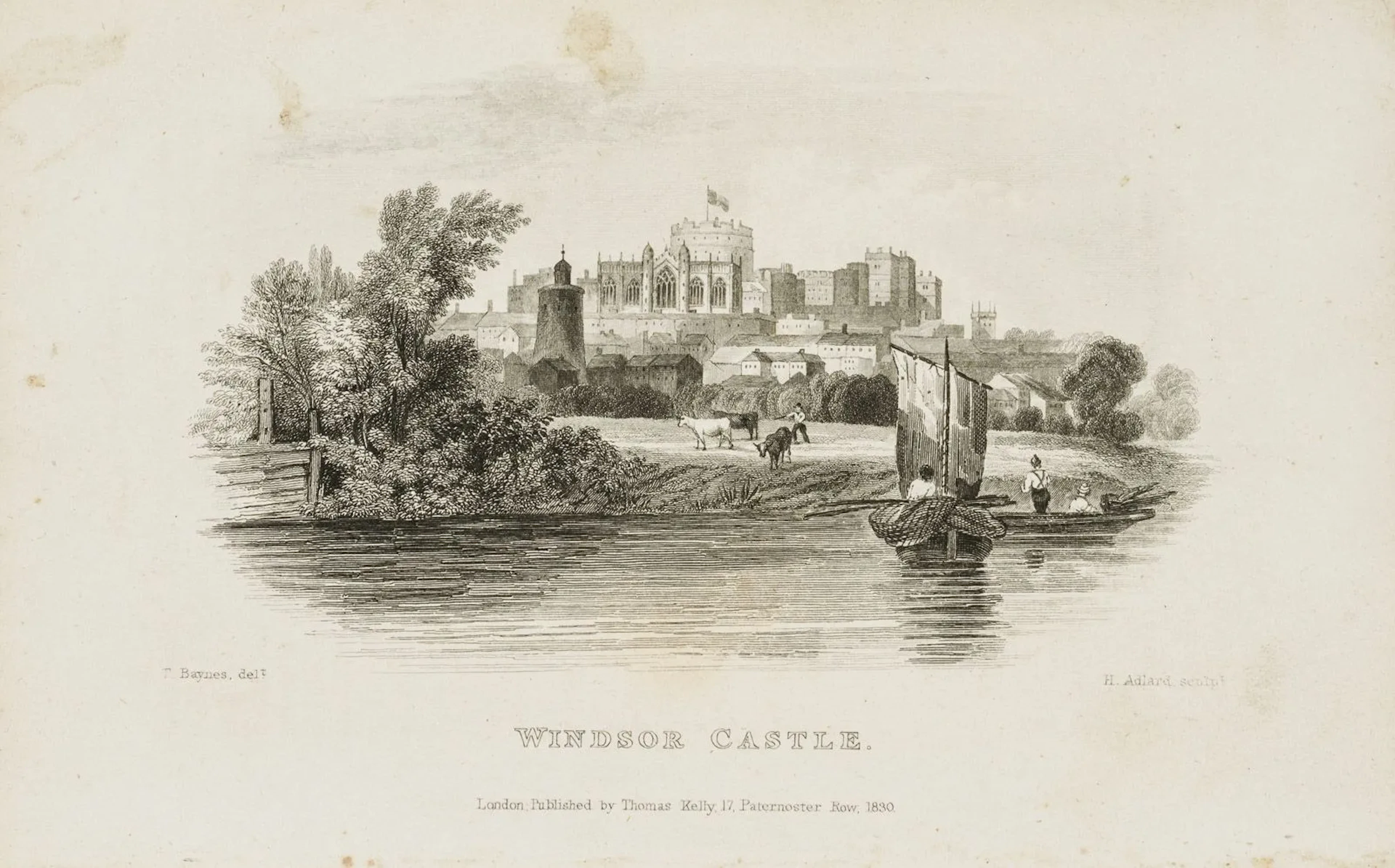 H. ADLARD (*1804) after BAYNES (), Windsor Castle, 1830, Steel engraving