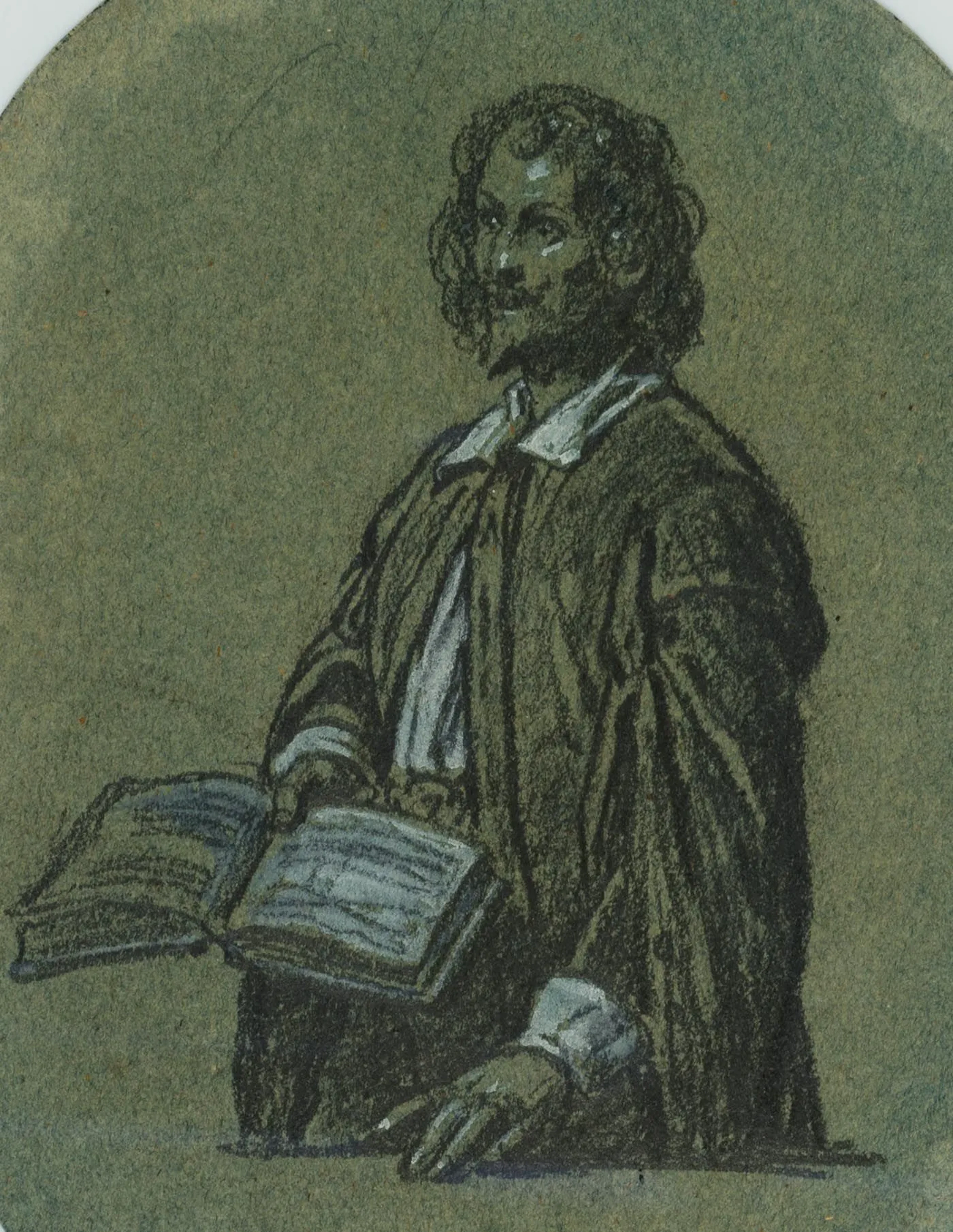 Unknown (19th), Scholar with open book, Charcoal Unknown (19... | bids