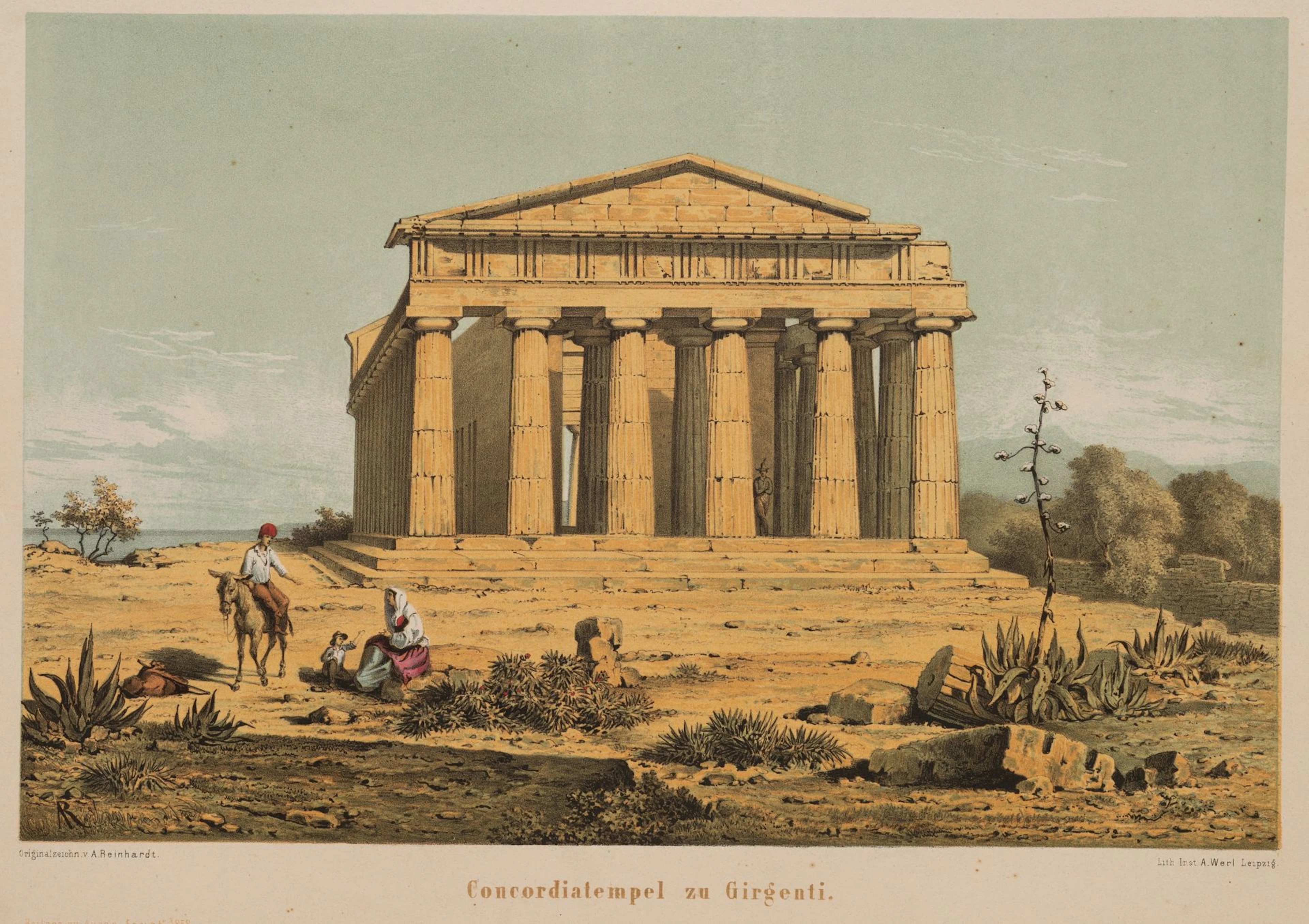 After REINHARDT (*1831), Temple of Concordia at Girgenti, Sicily