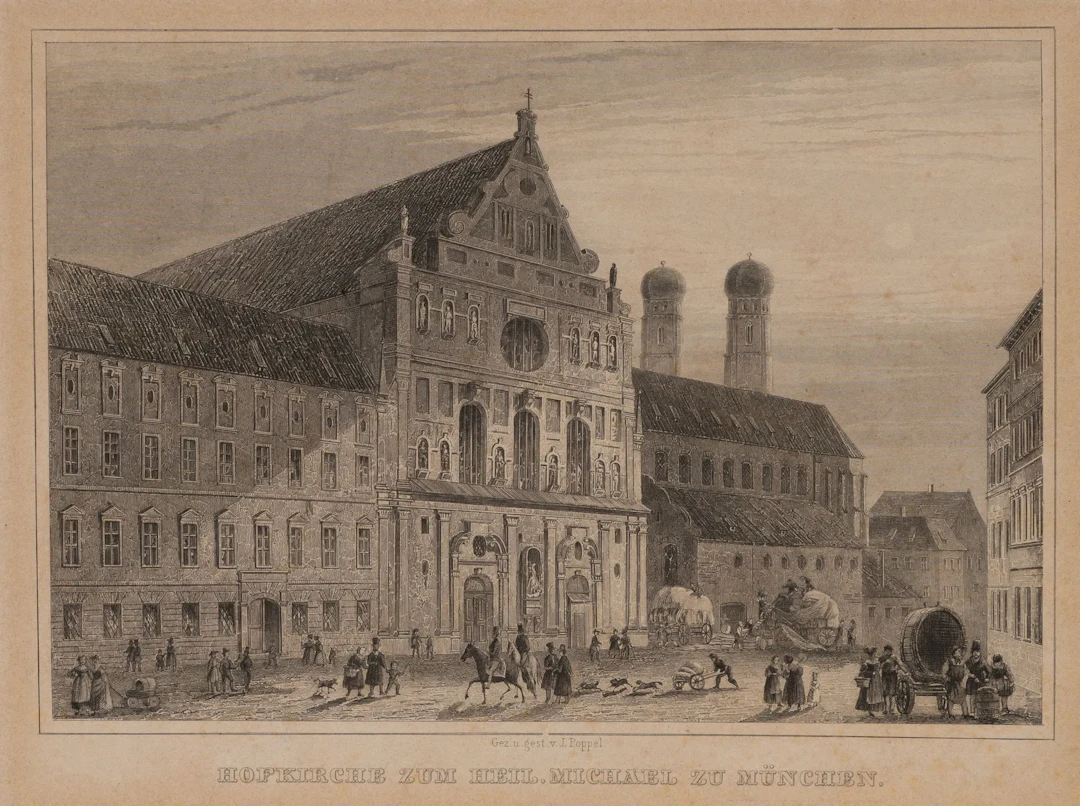 J. POPPEL (1807–1882), St. Michael’s Court Church, Steel engraving