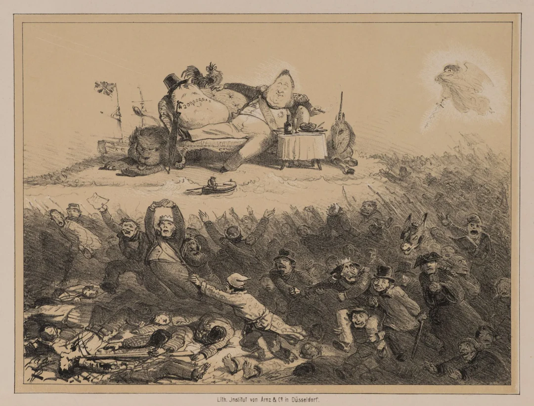 A. ACHENBACH (*1815), Caricature of Louis-Philippe I, Lithograph with