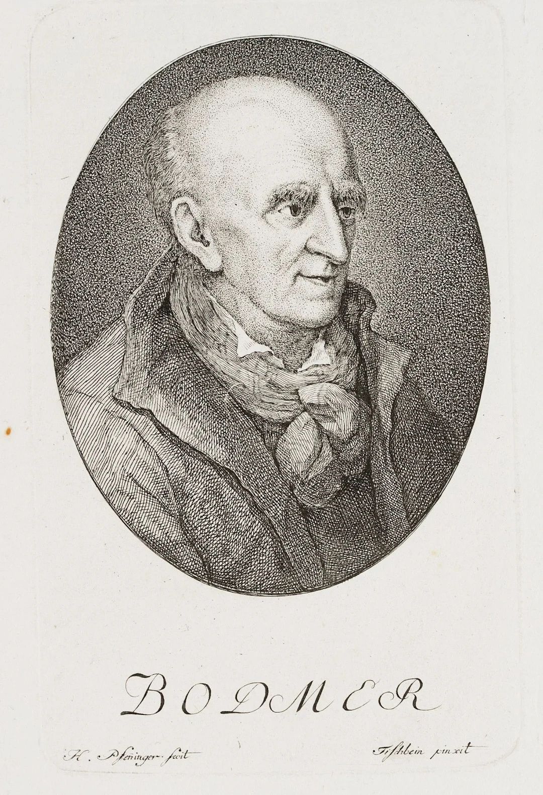 H. PFENNINGER (*1749) after TISCHBEIN (*1751), Joh. Jakob Bodmer