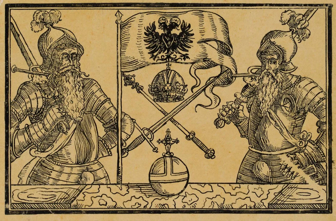 After an Unknown Artist (16th century), Landsknechts bearing imperial
