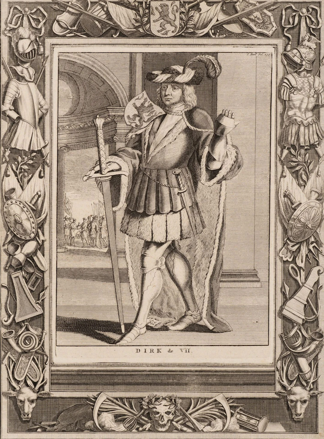 Unknown (18th), Dirk VII, Count of Holland, 1725, Copper engraving
