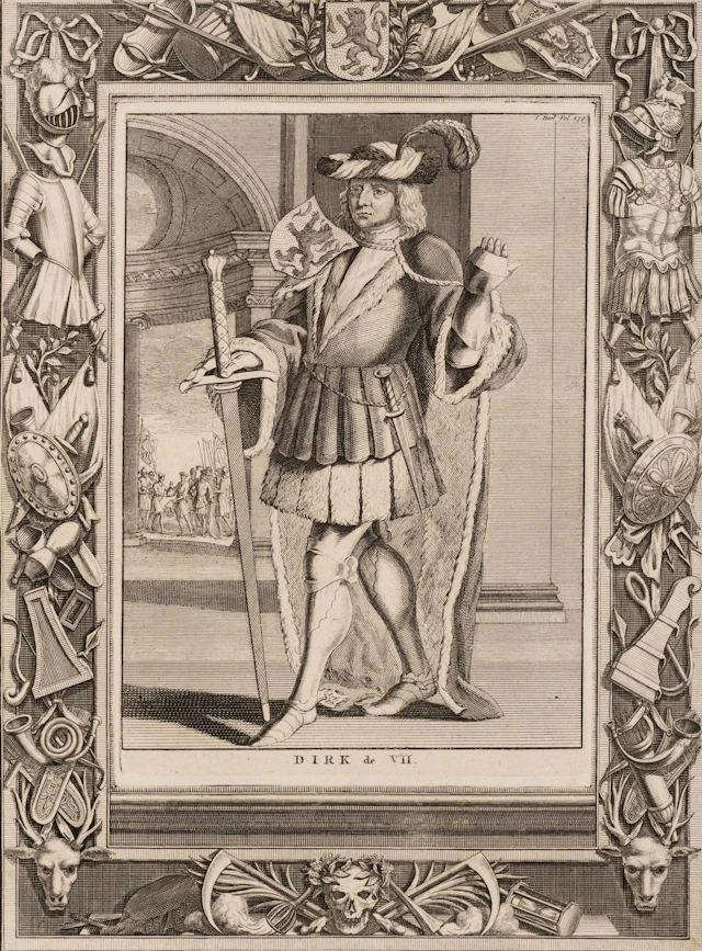 Unknown (18th), Dirk VII, Count of Holland, 1725, Copper engraving