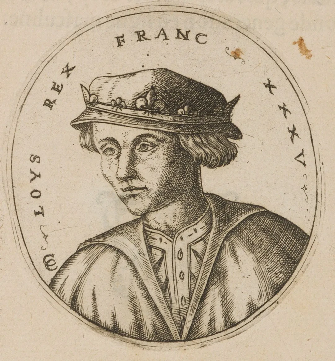 Unknown (16th century), Portrait of King Louis V, 1570, copper engraving